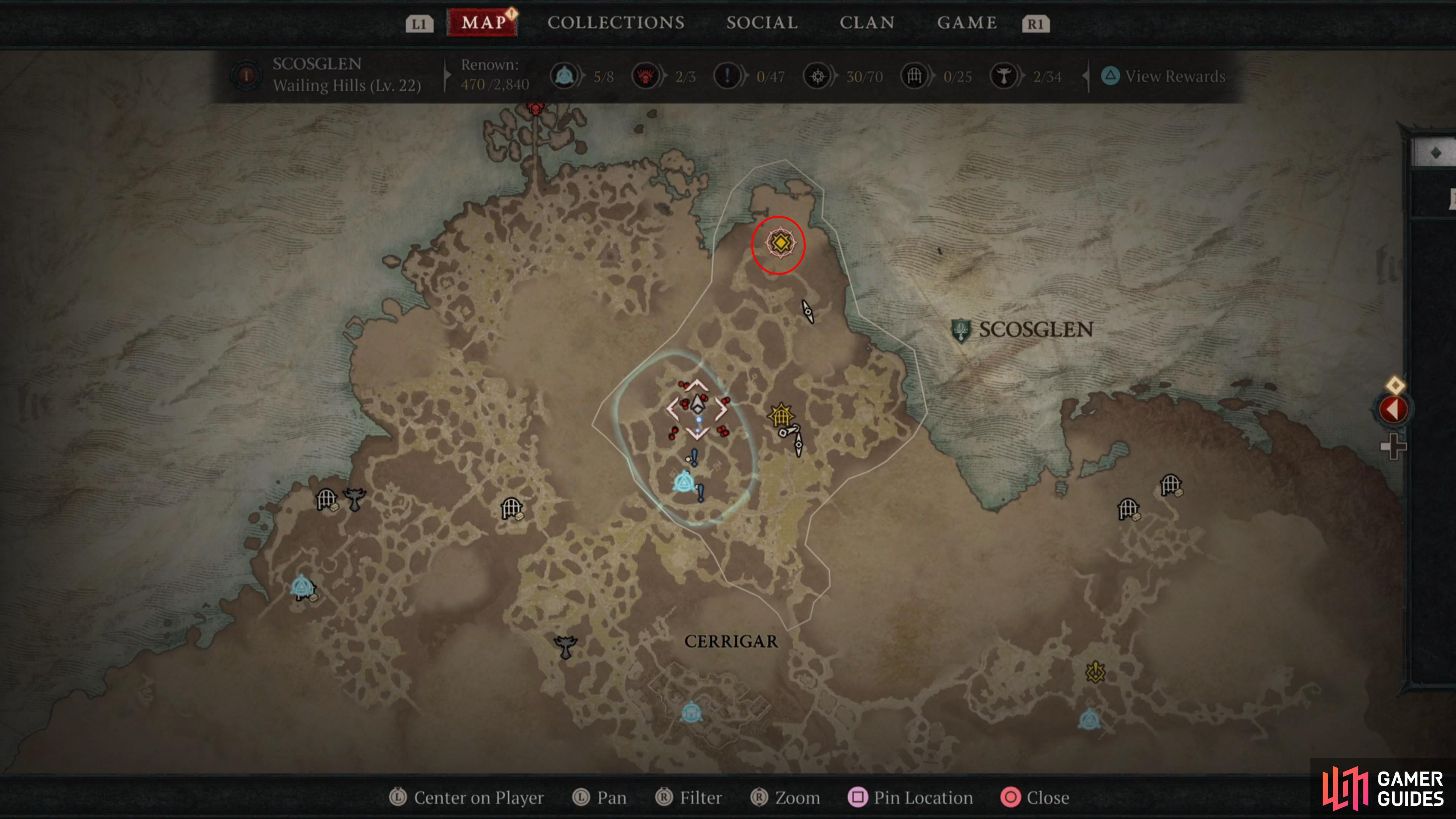 Head to this location on the map to initiate the boss fight.