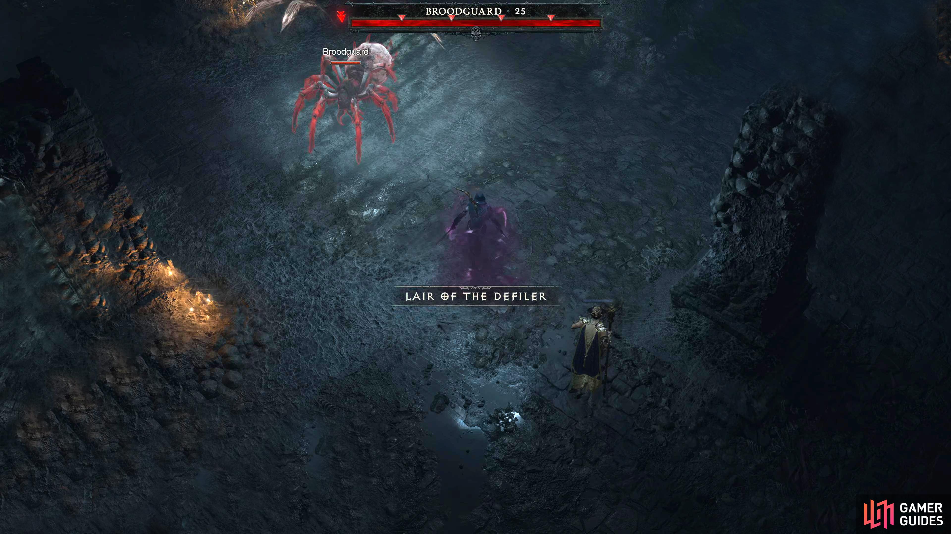 The !Broodguard is a !Spider Boss that can appear at the end of a dungeon.