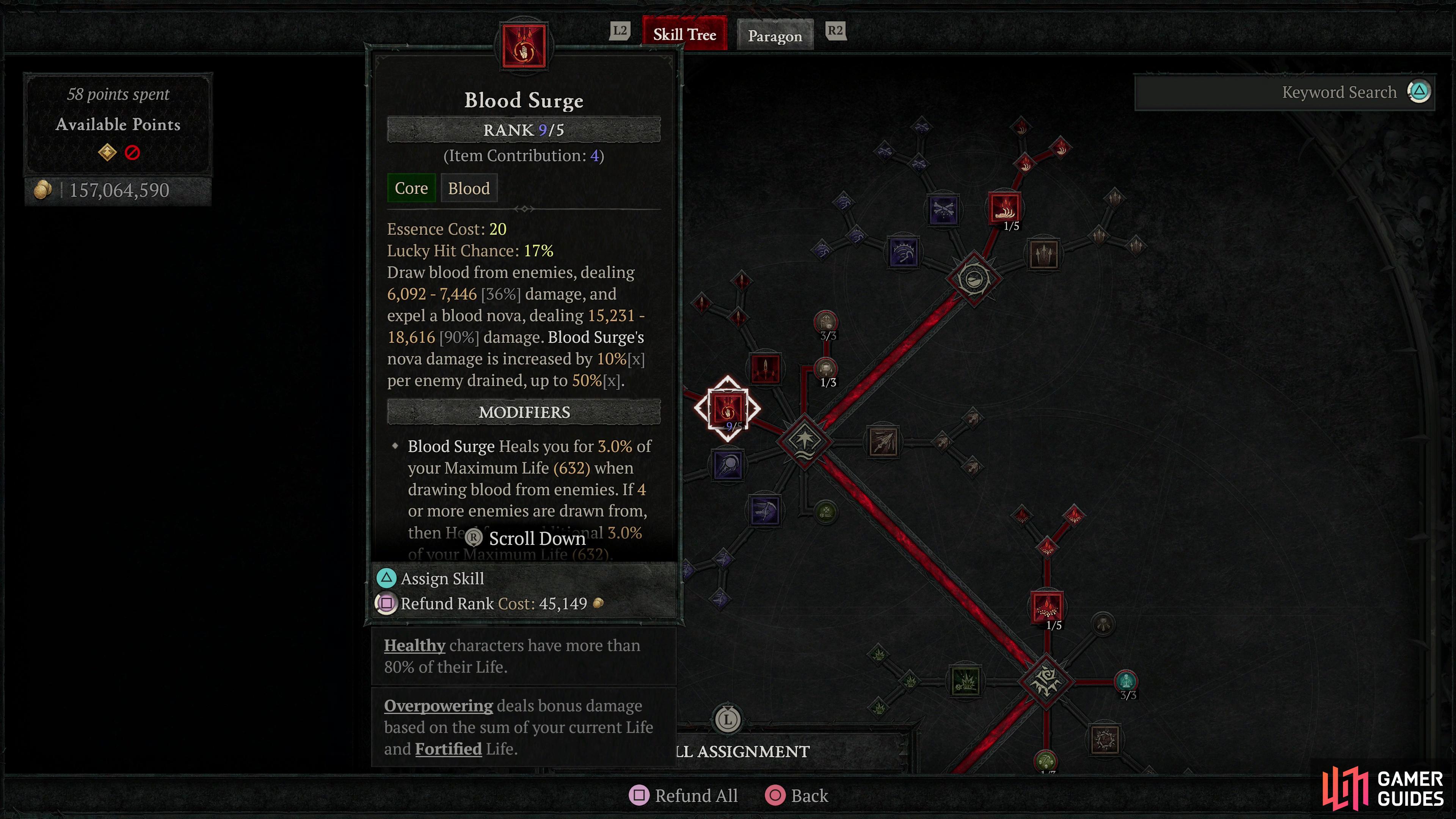As the name of the build suggests, Blood Surge is our primary skill.
