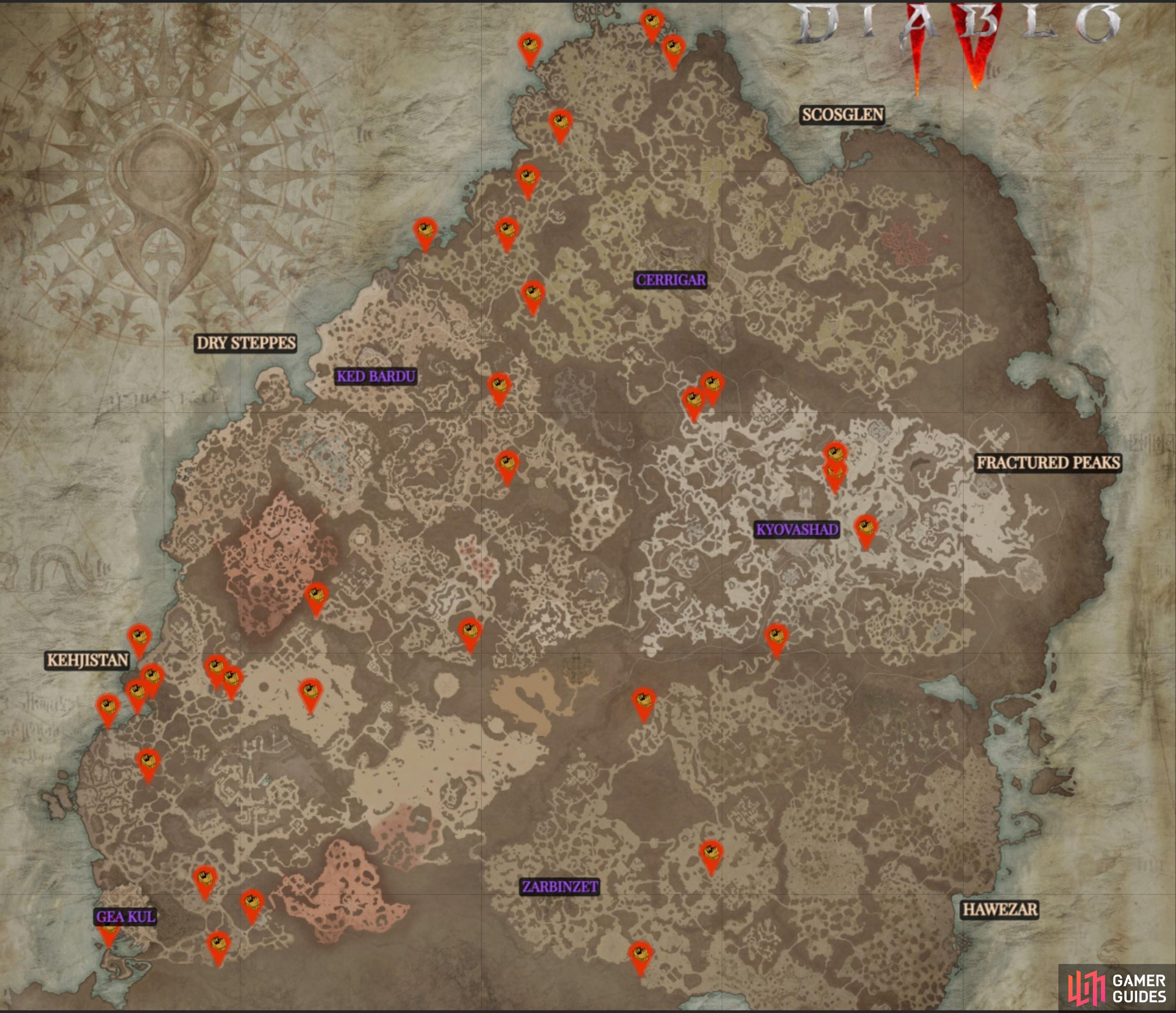 All Helltide Mystery Chest locations in Diablo 4