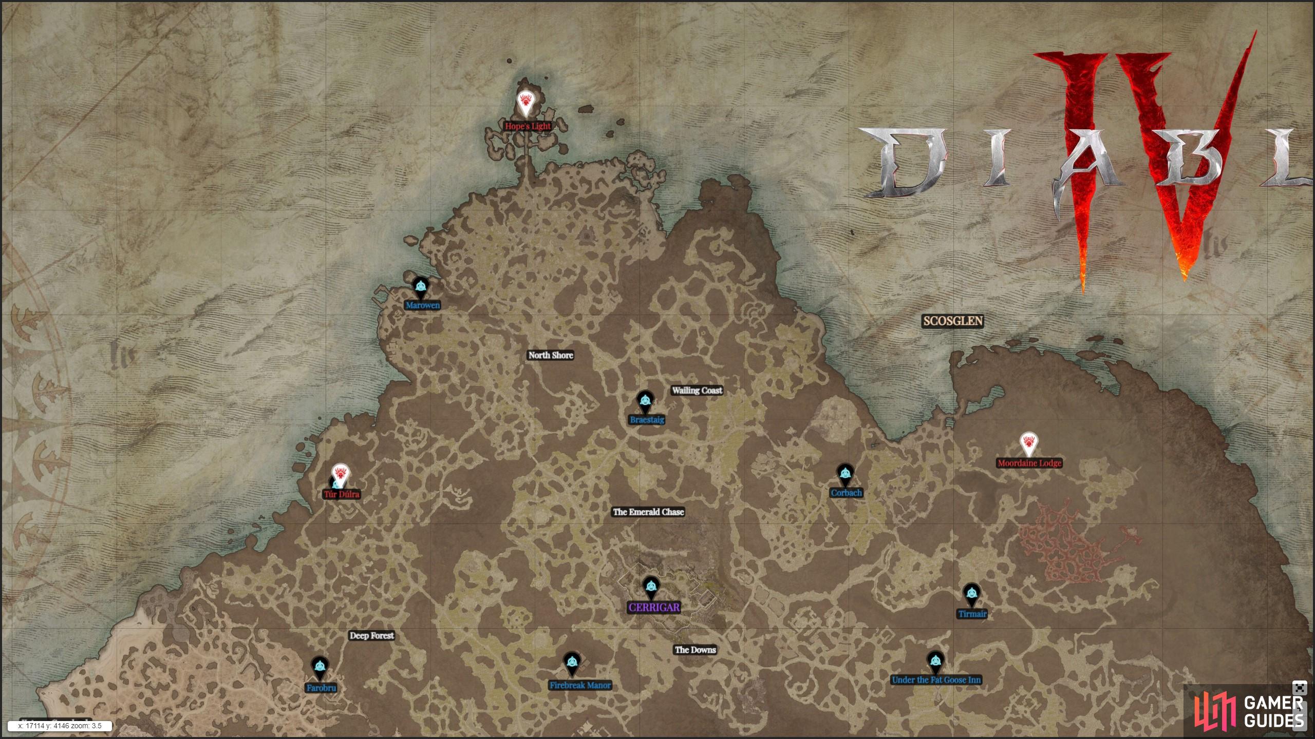 Here are all Diablo 4 Stronghold locations in Scosglen.
