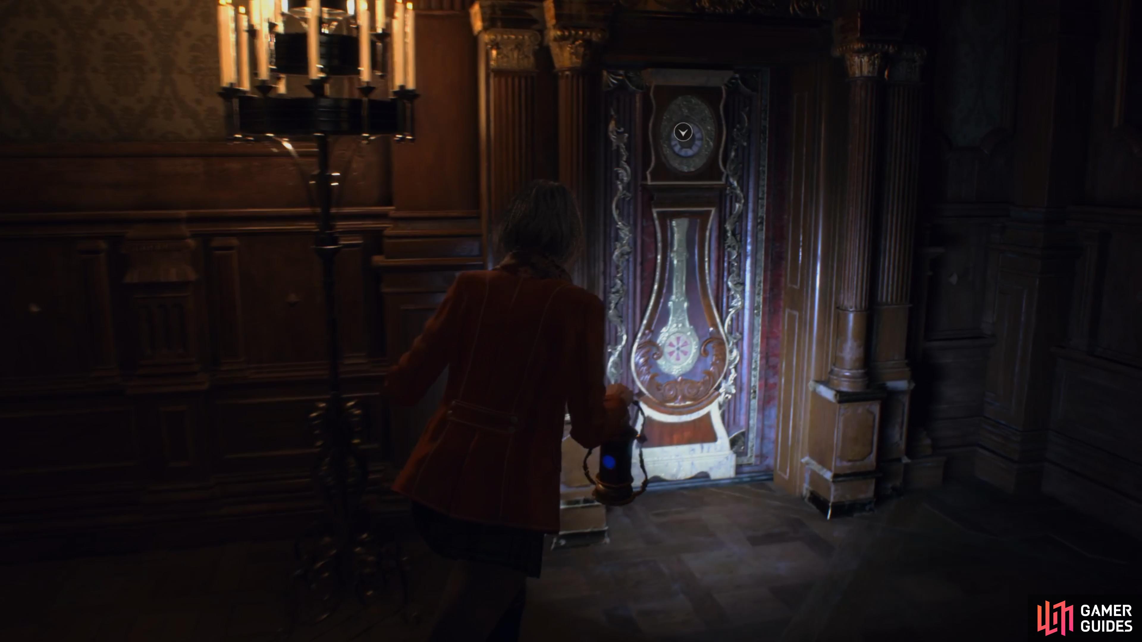 You’ll encounter the Grandfather Clock Puzzle whilst playing as Ashley.