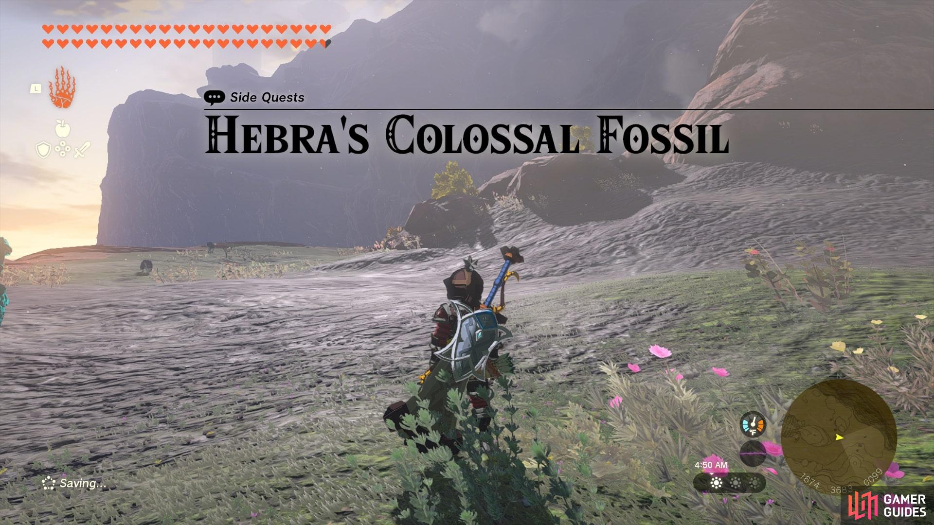 Once you finish Eldin’s Colossal Fossil, Hebra’s Colossal Fossil will begin.