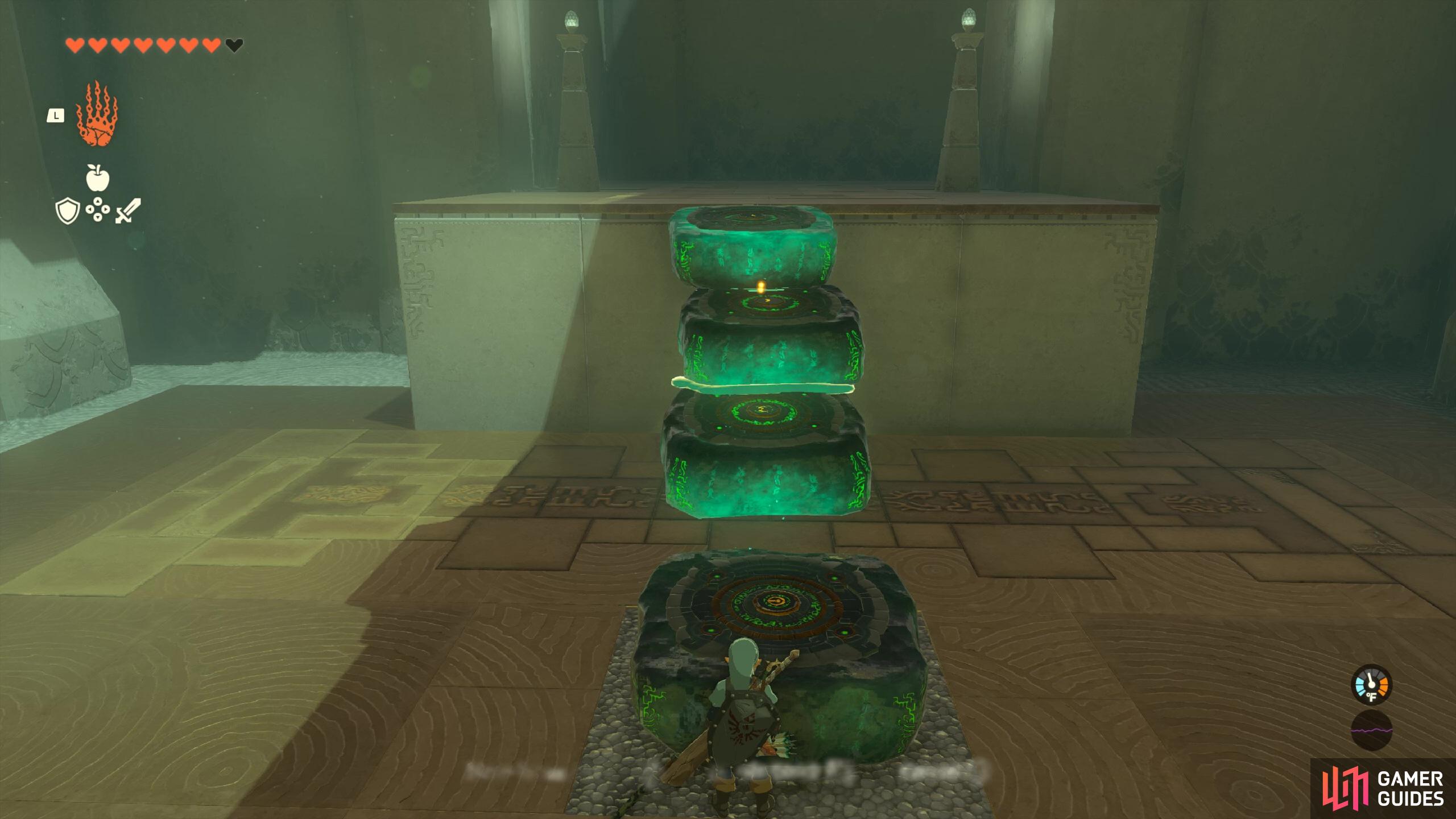 Use the hover stones to create a set of steps up to the upper platform. 