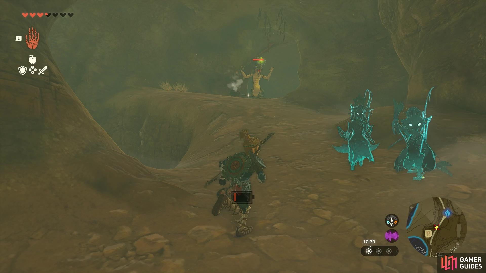 The Lizalfos enemy at the back is strong.