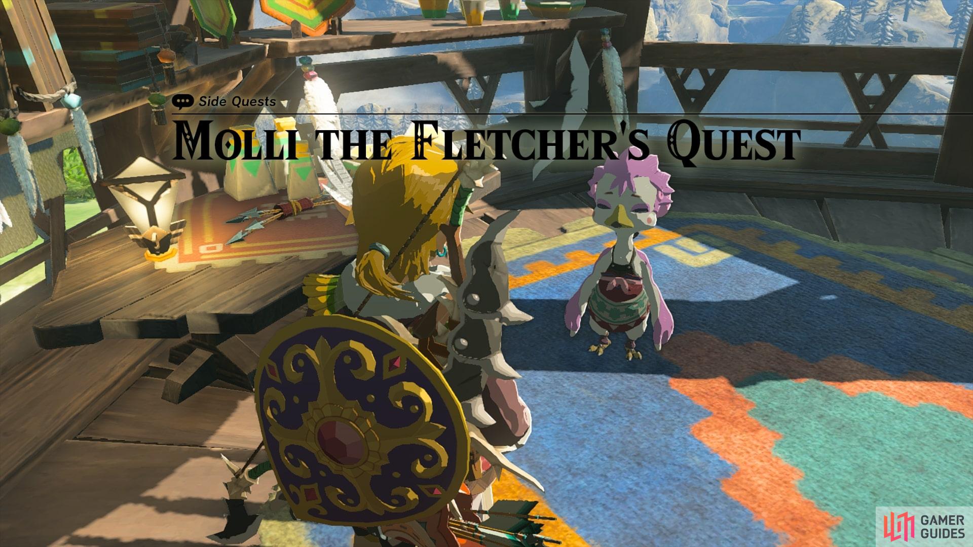 Speak with Molli to start Molli The Fletcher’s Quest.