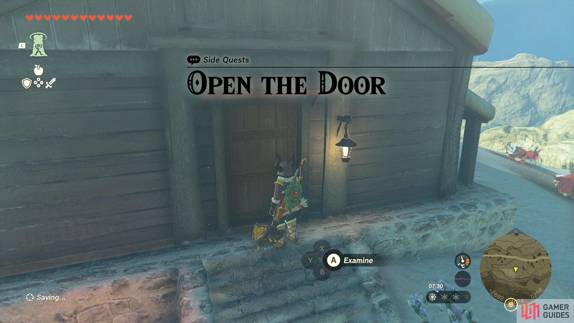 Open the Door is a simple Side Quest in the Hebra region.