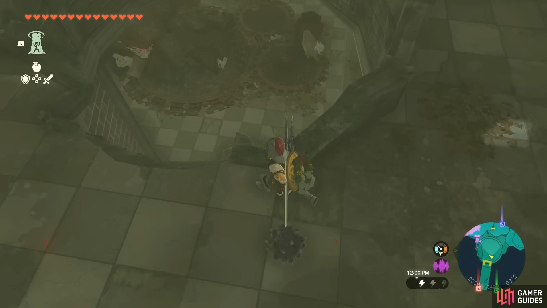 The area you need to drop down to access !Princess Zelda’s Room