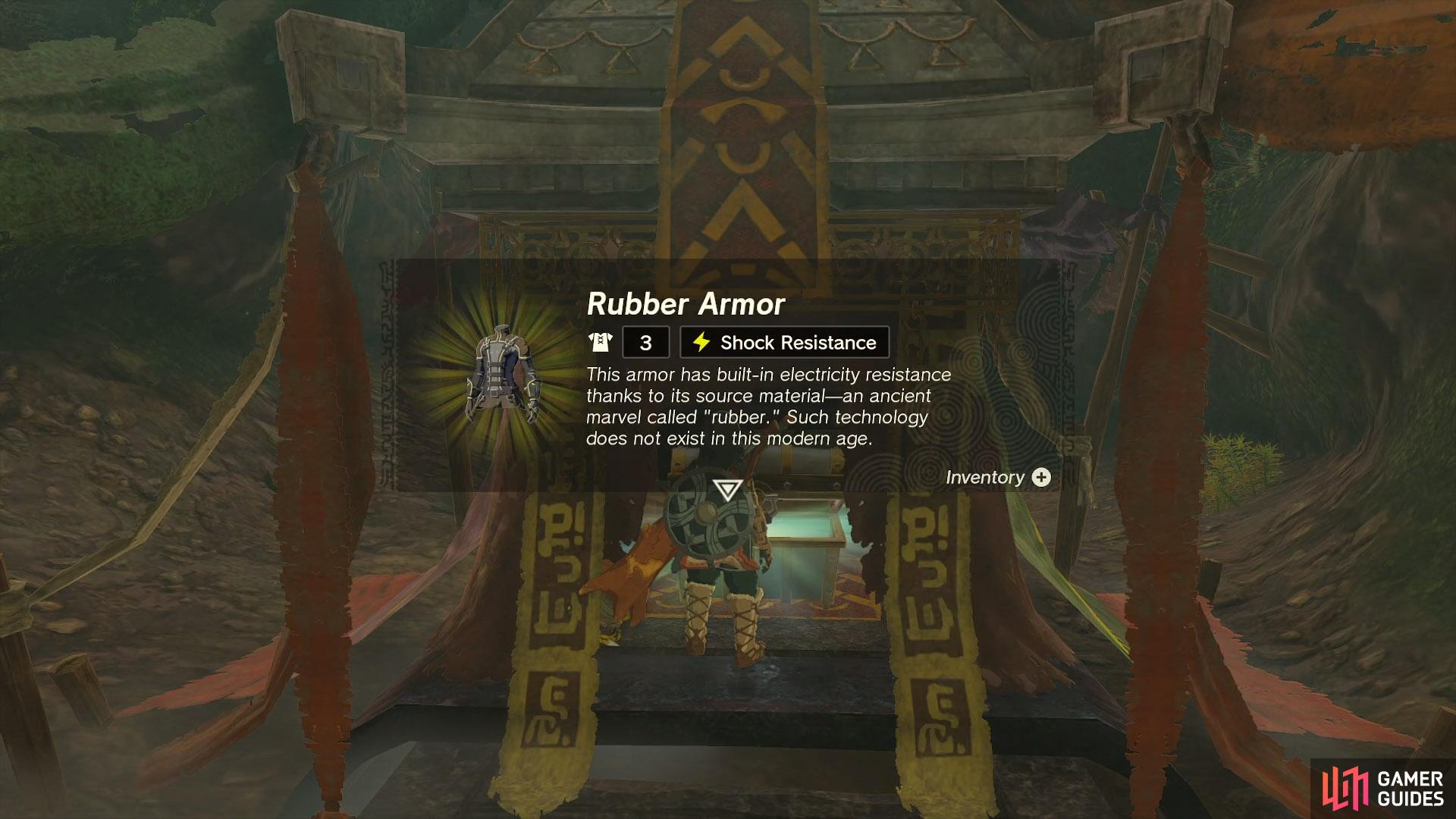 Getting the Rubber Armor from the chest