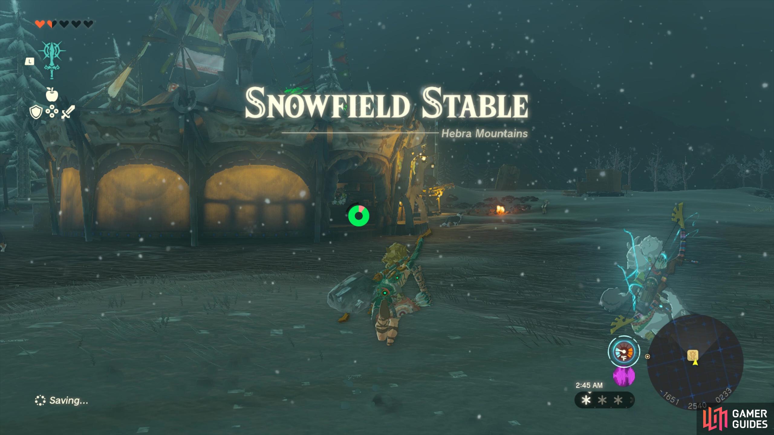 Start your journey from Snowfield Stable.