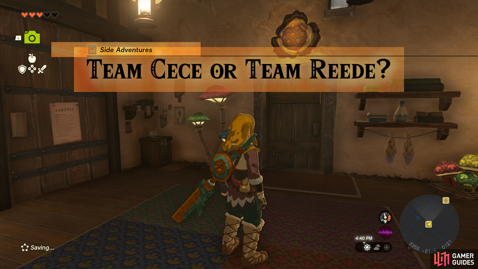 Speak with Cece in the clothing shop to start Team Cece or Team Reede.