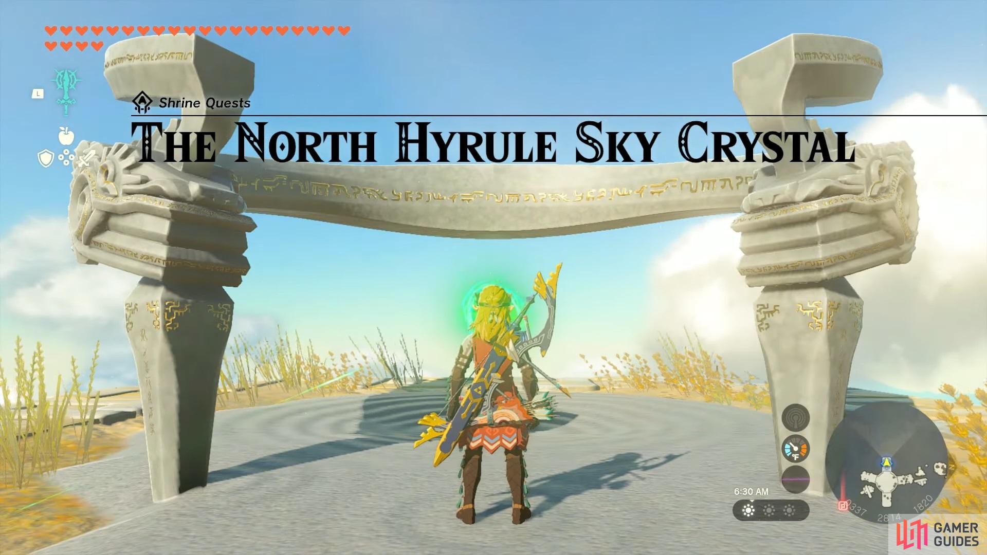 How to Complete The North Hyrule Sky Crystal Shrine Quest - Sky