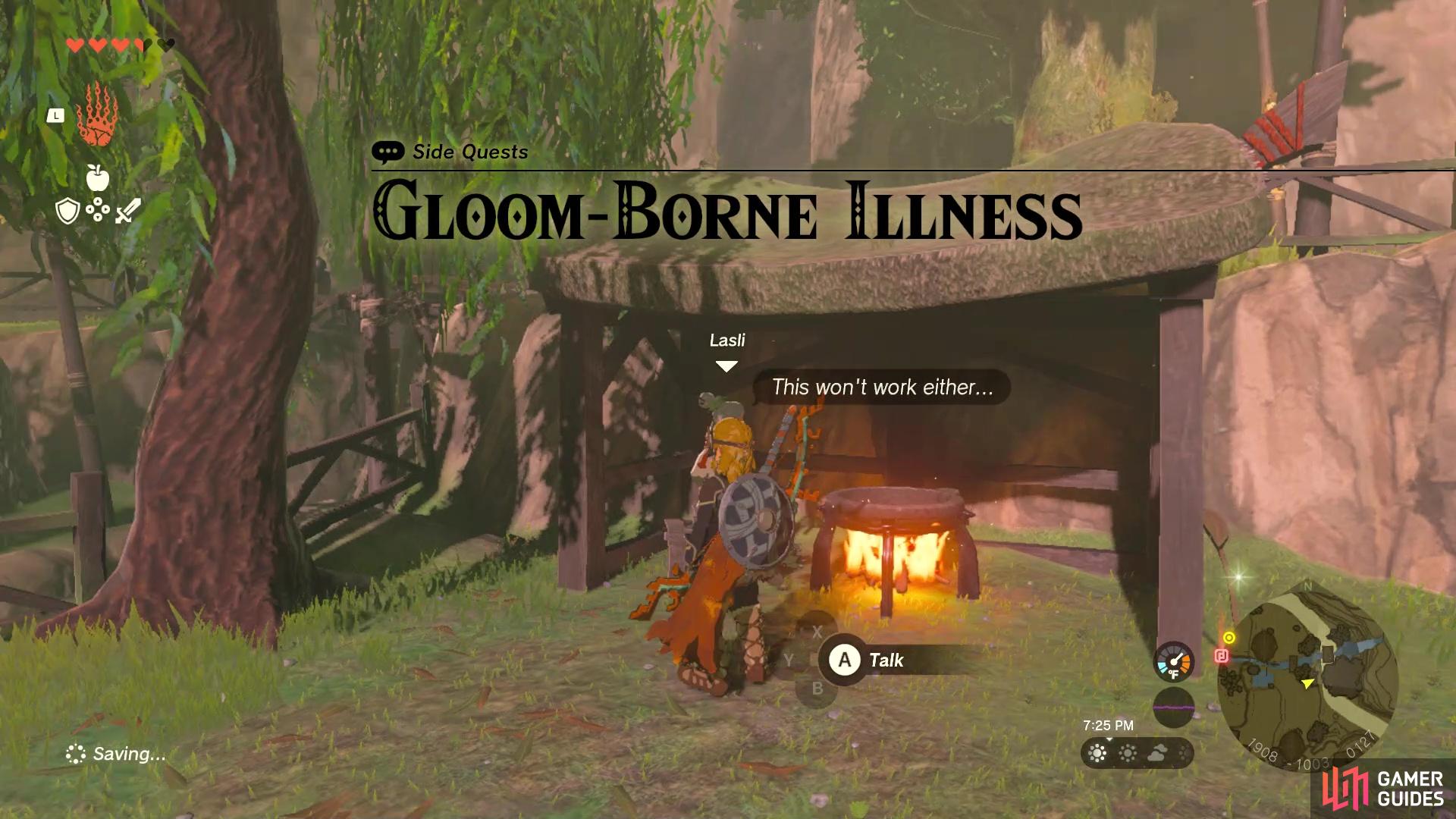 This side quest has you help someone stricken with gloom sickness
