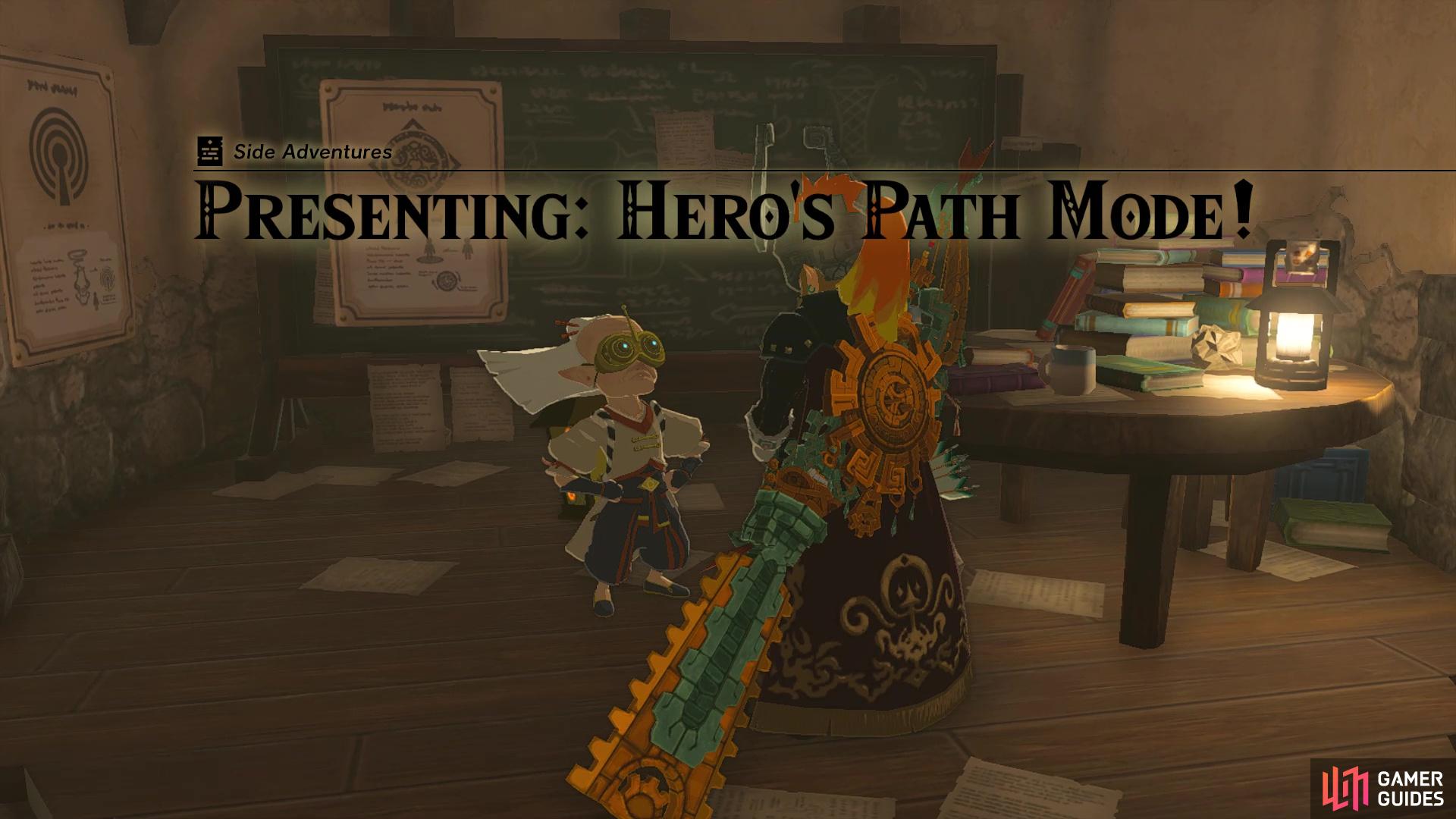 Hero’s Path Mode is one of three options to upgrade after completing Hateno Village Research Lab.