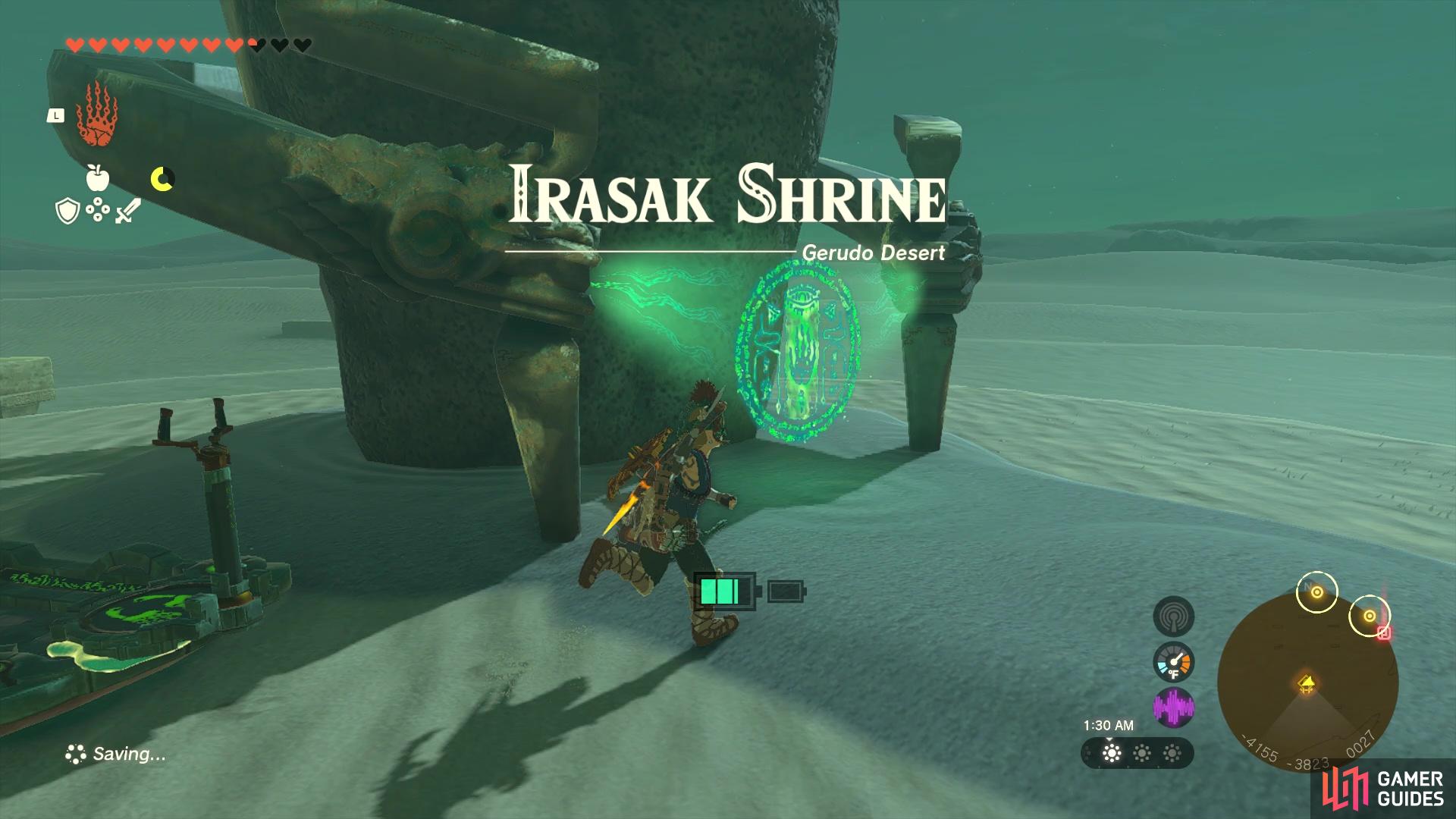 The Irasak Shrine is located just southeast of the Lightning Temple.