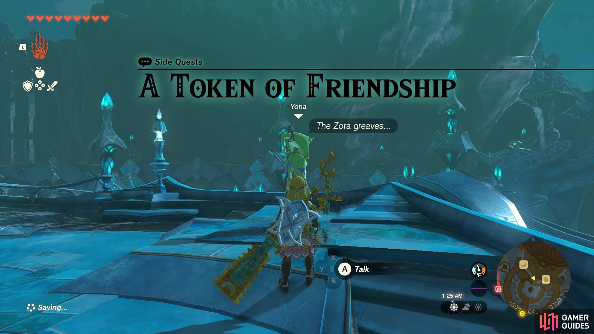 Queen Yona will have a side quest that sends you to find the Zora Greaves.