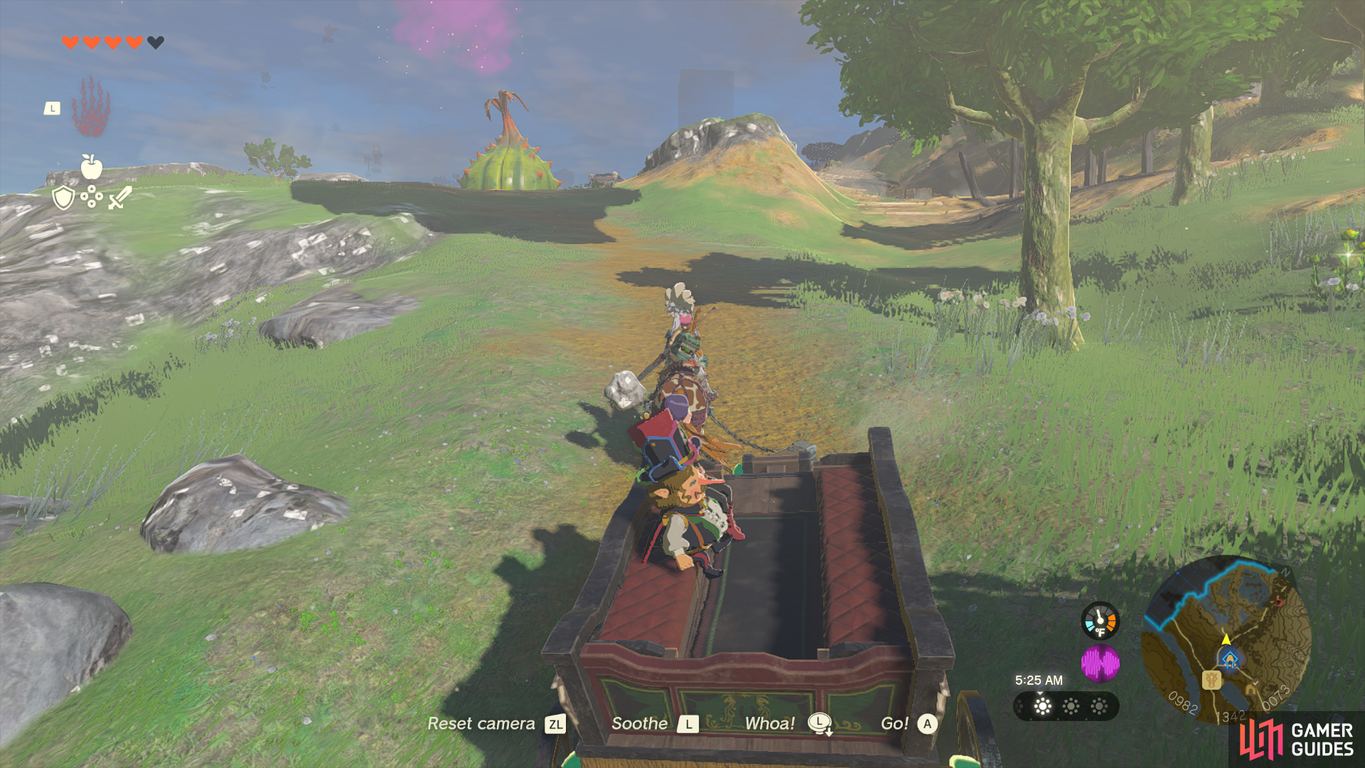 Towing a wagon in The Legend of Zelda: Tears of The Kingdom.