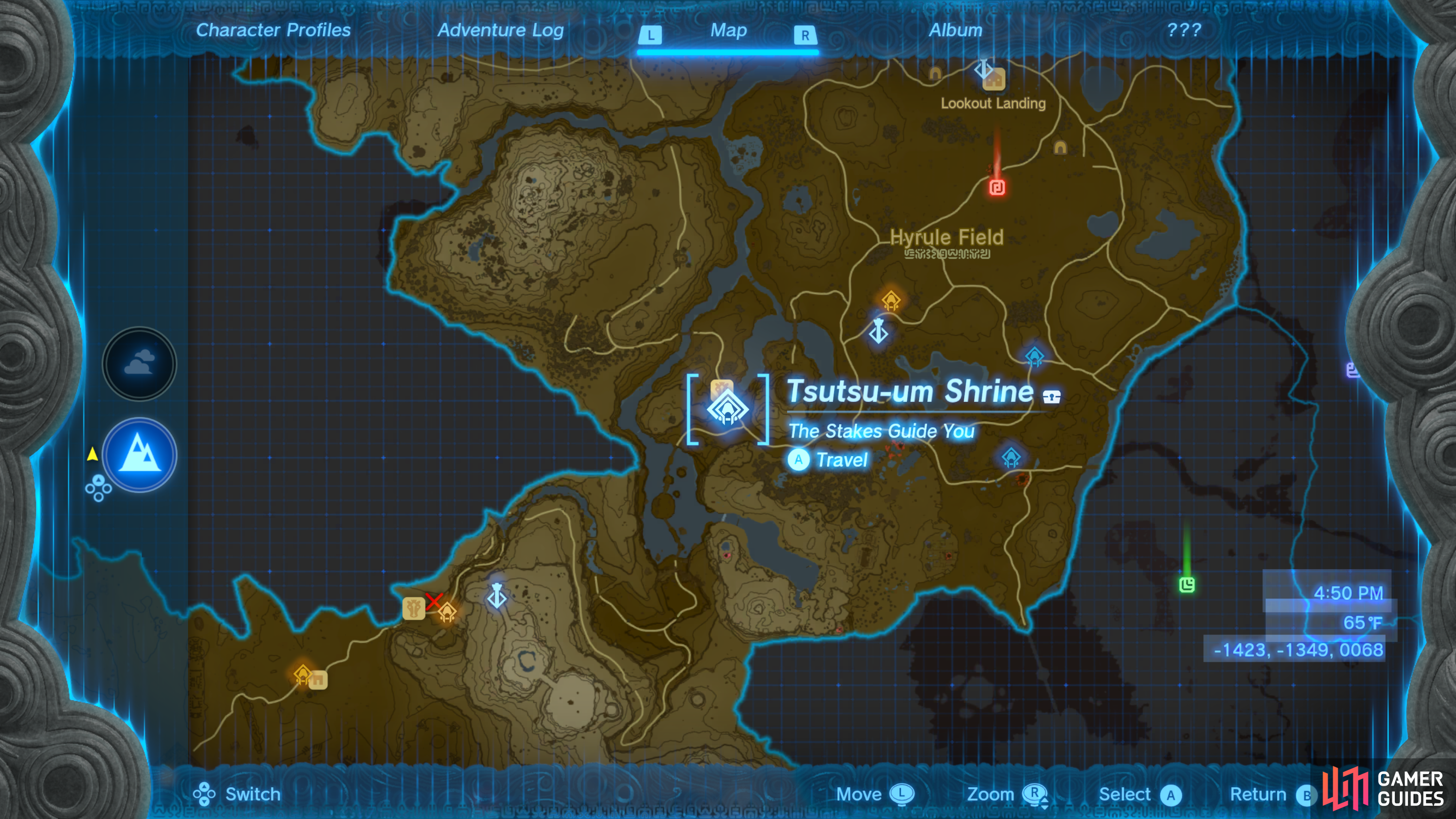 Tsutsu-um Shrine can be found along the southwestern reaches of Central Hyrule.