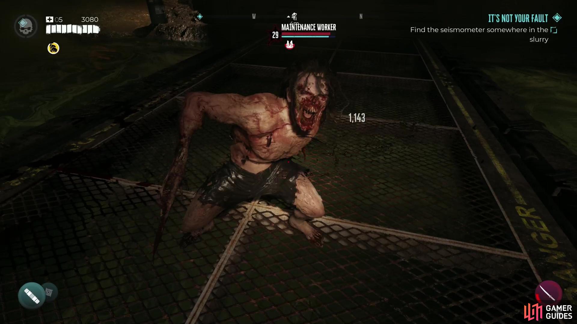 A Butcher in the Dead Island 2 sewer system.
