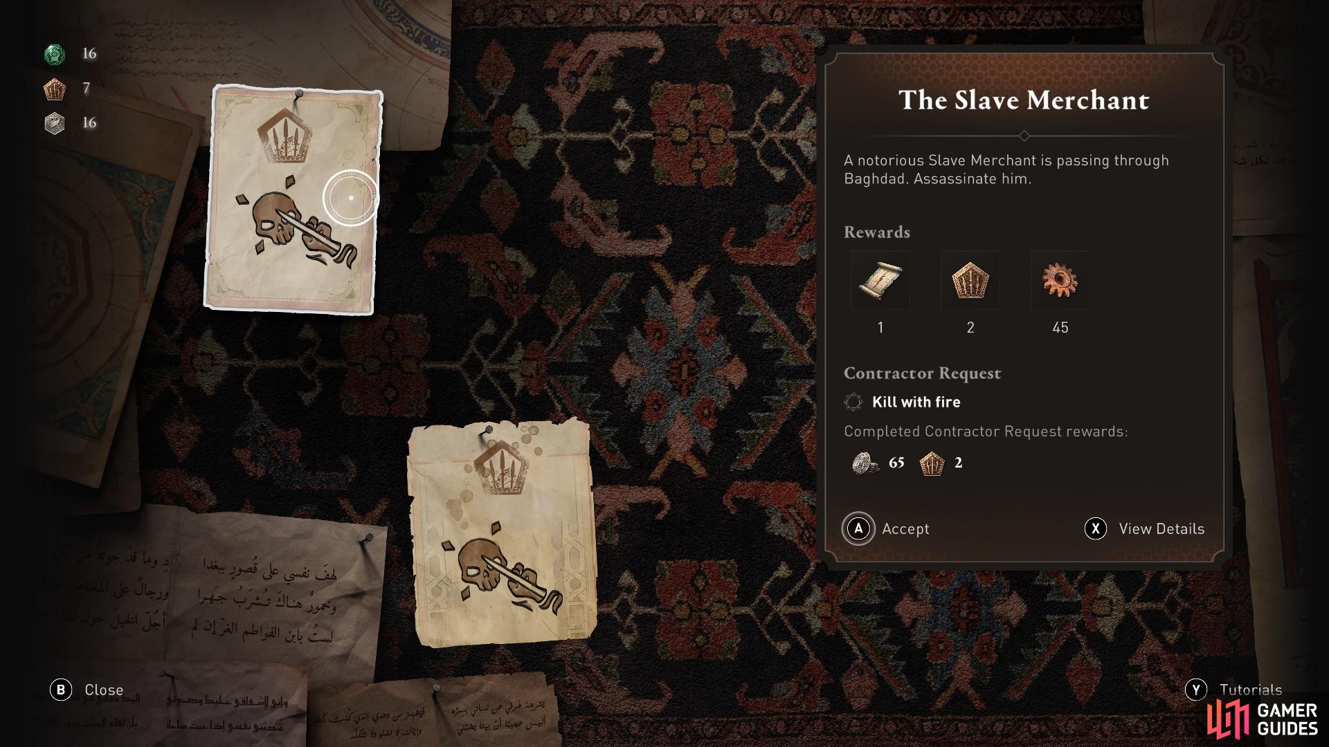 The Slave Merchant will appear after you complete The Weapon Dealer and progress the main story.