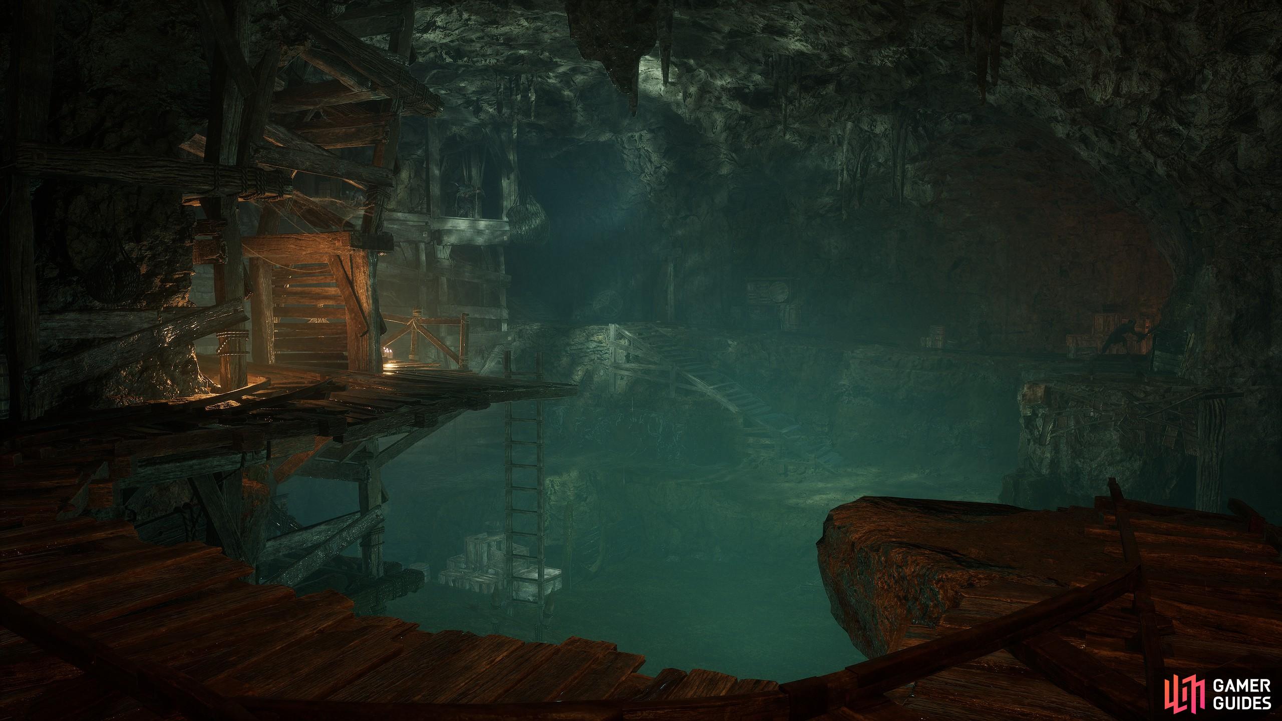 The Sunless Skein Walkthrough requires some exploration in its winding caves. Yet, its pathways lead you to the progression blockers, with a slight Umbral puzzle to solve to drain the water at the end.