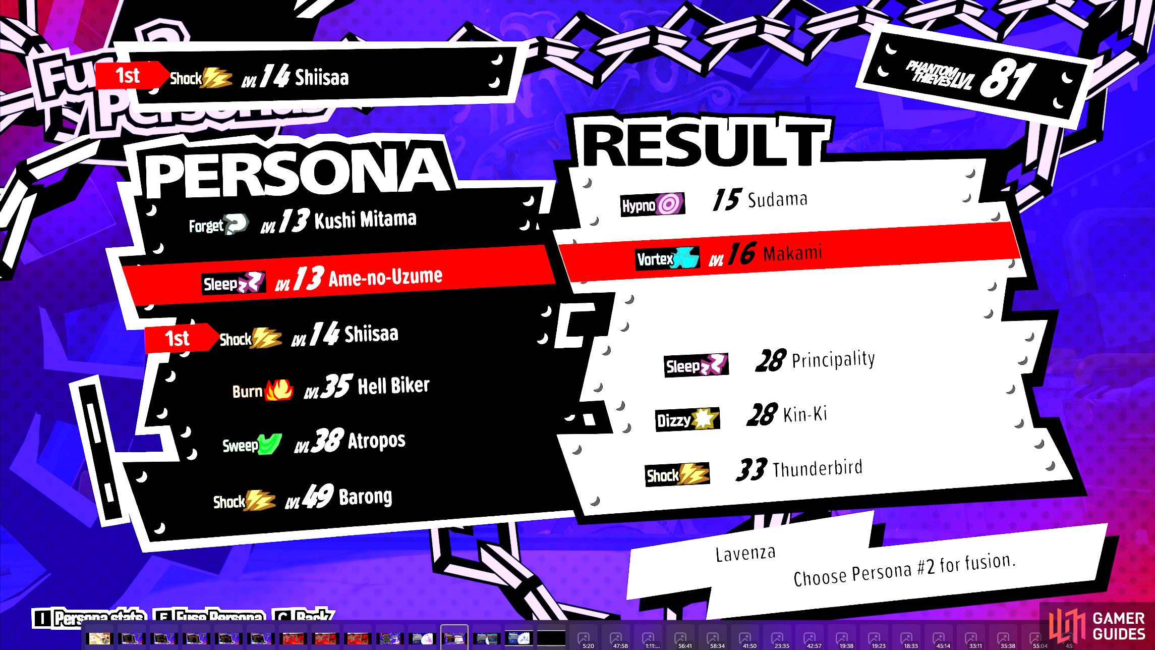 There are two ways to fuse Persona (three if you count Special). You can fuse two Personas together.