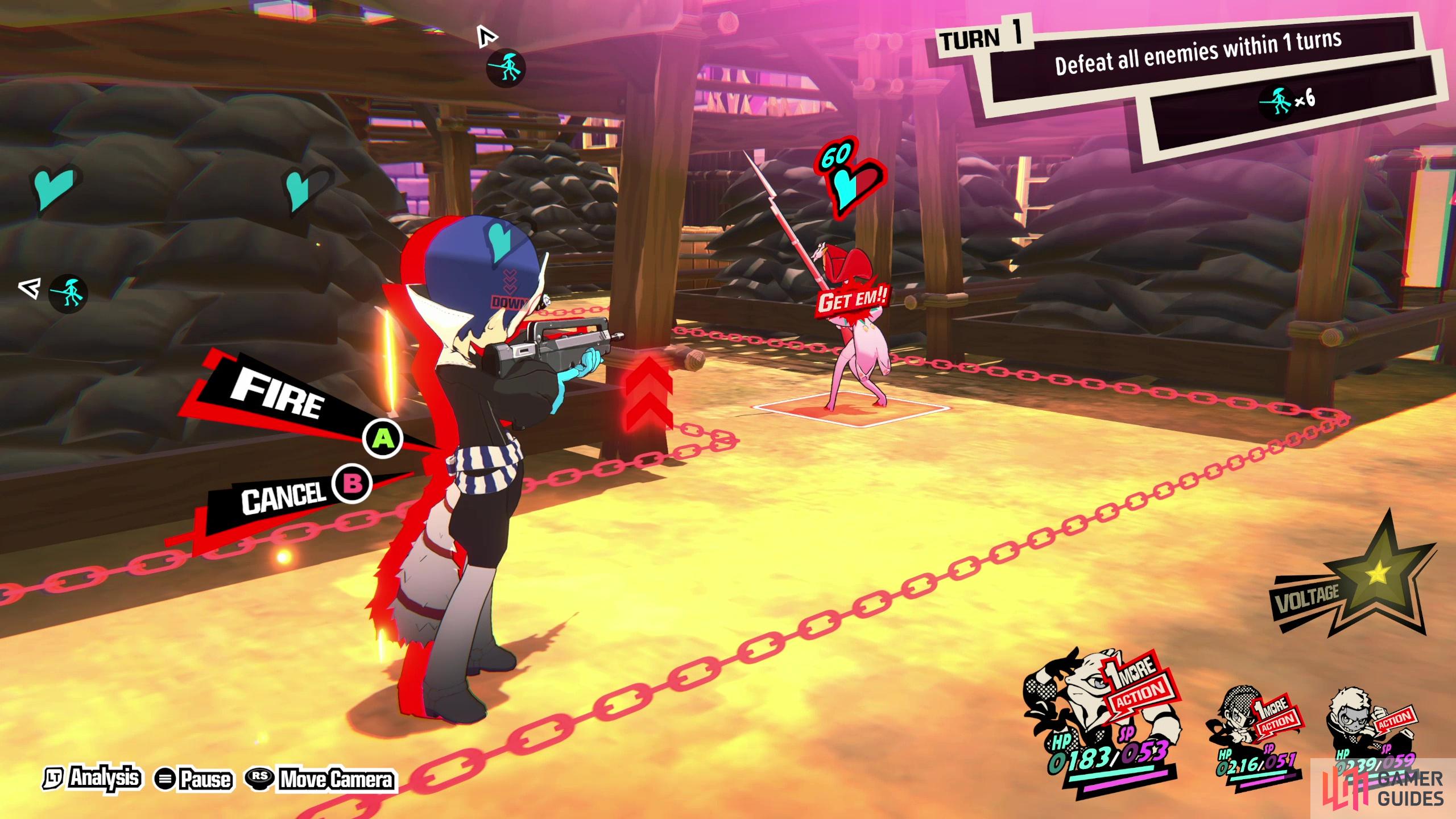 With Yusuke's second One More, climb down a ladder and shoot an exposed enemy to trigger a third One More.