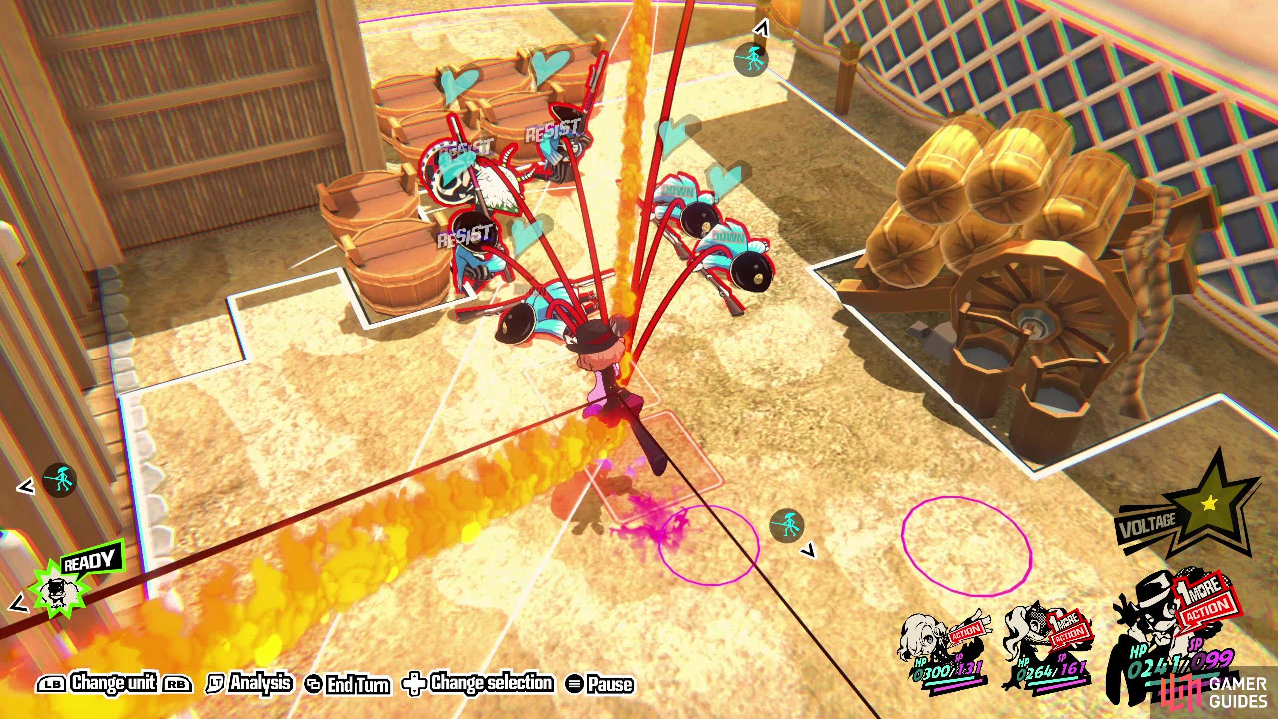 Move Haru towards the enemies clustered on the road so she's ready for a Follow-Up attack,