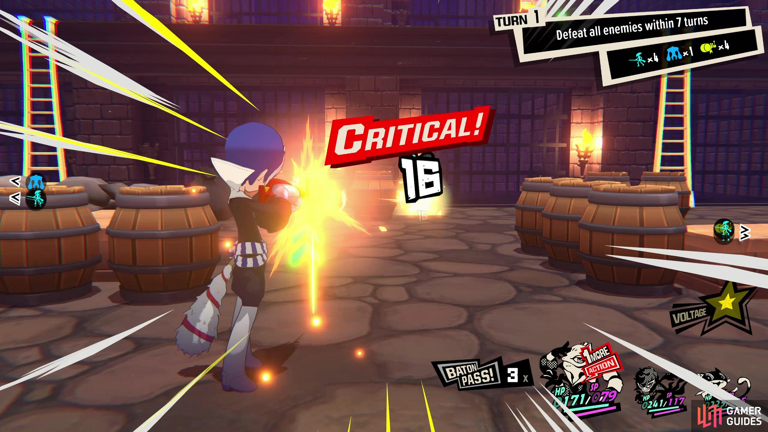 In addition to a high movement range, Yusuke has great range with ranged attacks, enabling him to score One Mores off of distant targets.