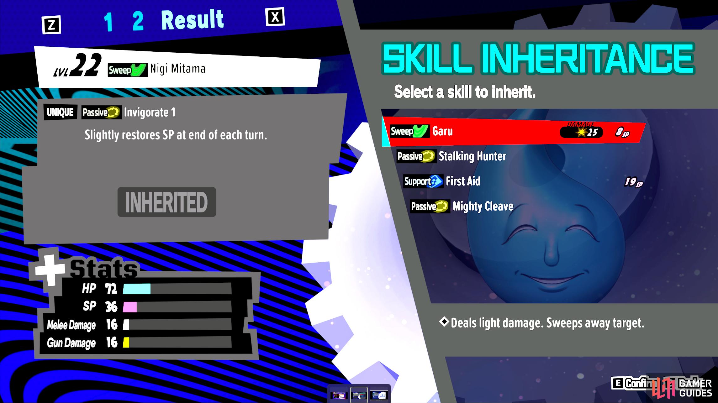 Or you can fuse by result. Once you've selected your Personas, you'll get a skill you can inherit from the previous two you fused.