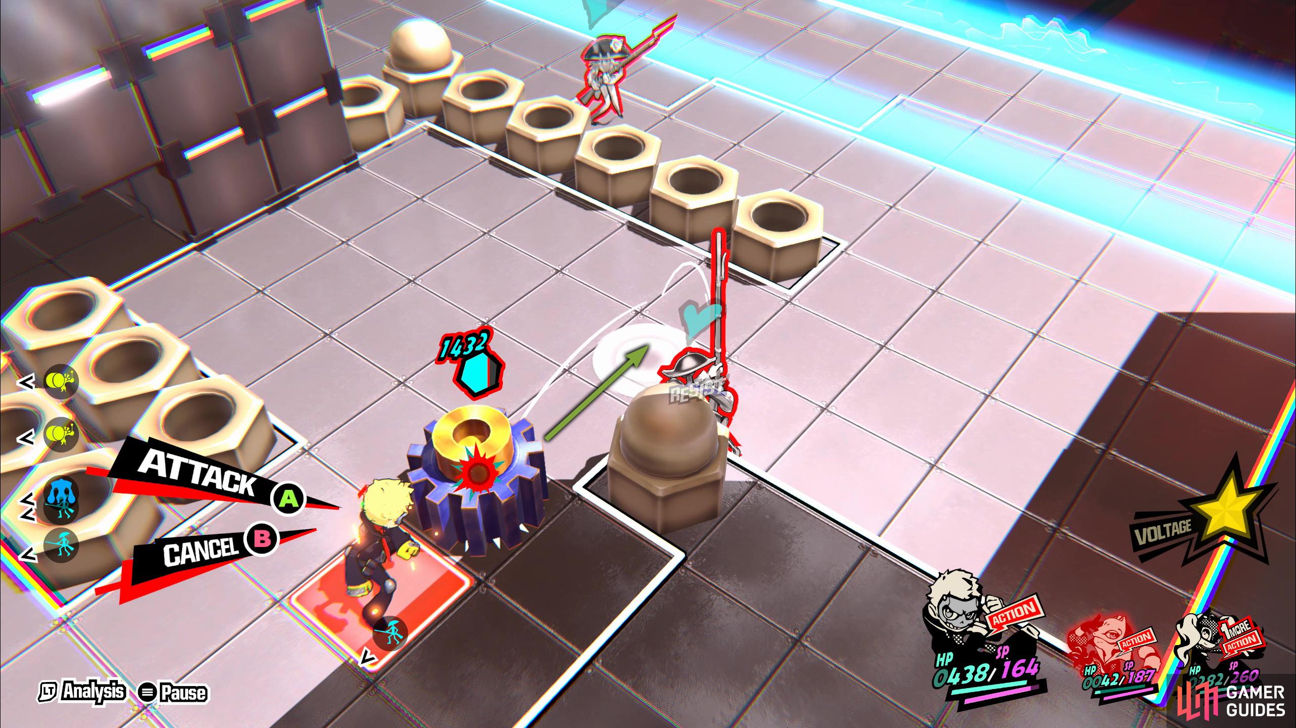 Step 5: Move Ryuji over to the gear and push it further forward.