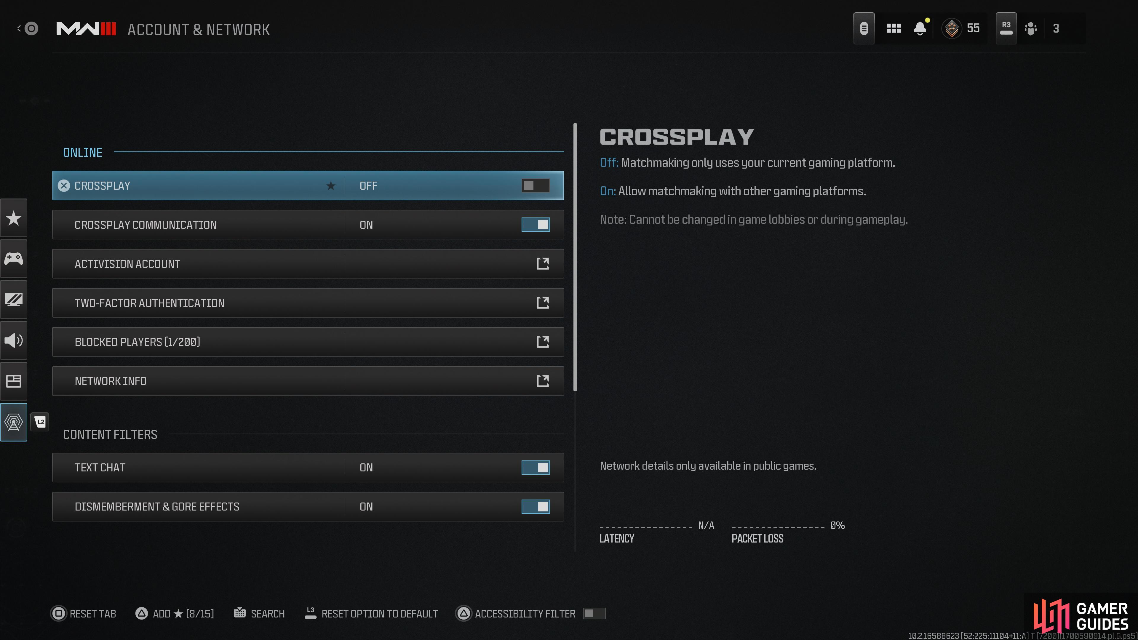 You can turn of Crossplay by heading over to the Account & Network Tab.