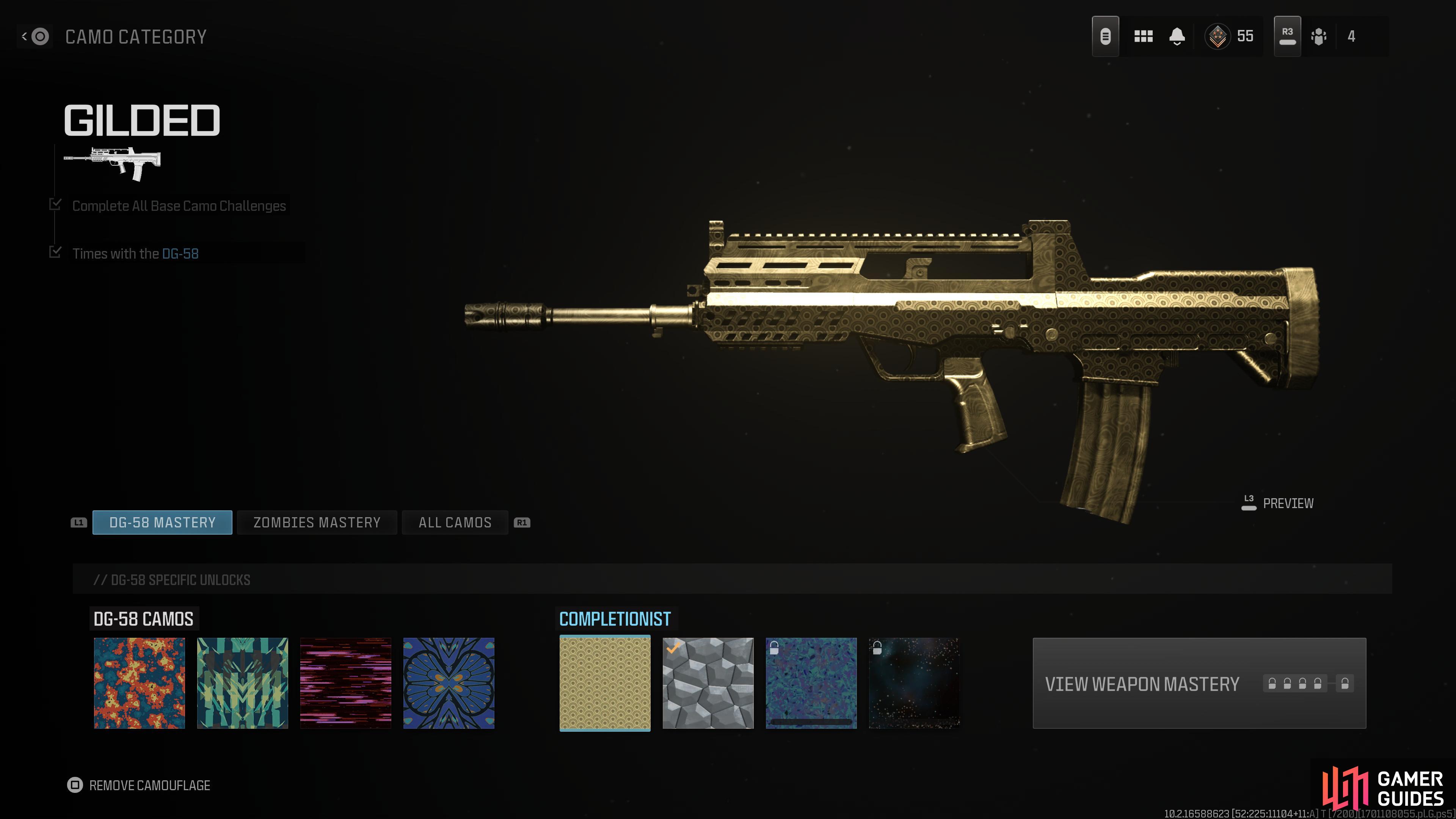 The Gilded Camo looks great on the DG-58 in MW3.