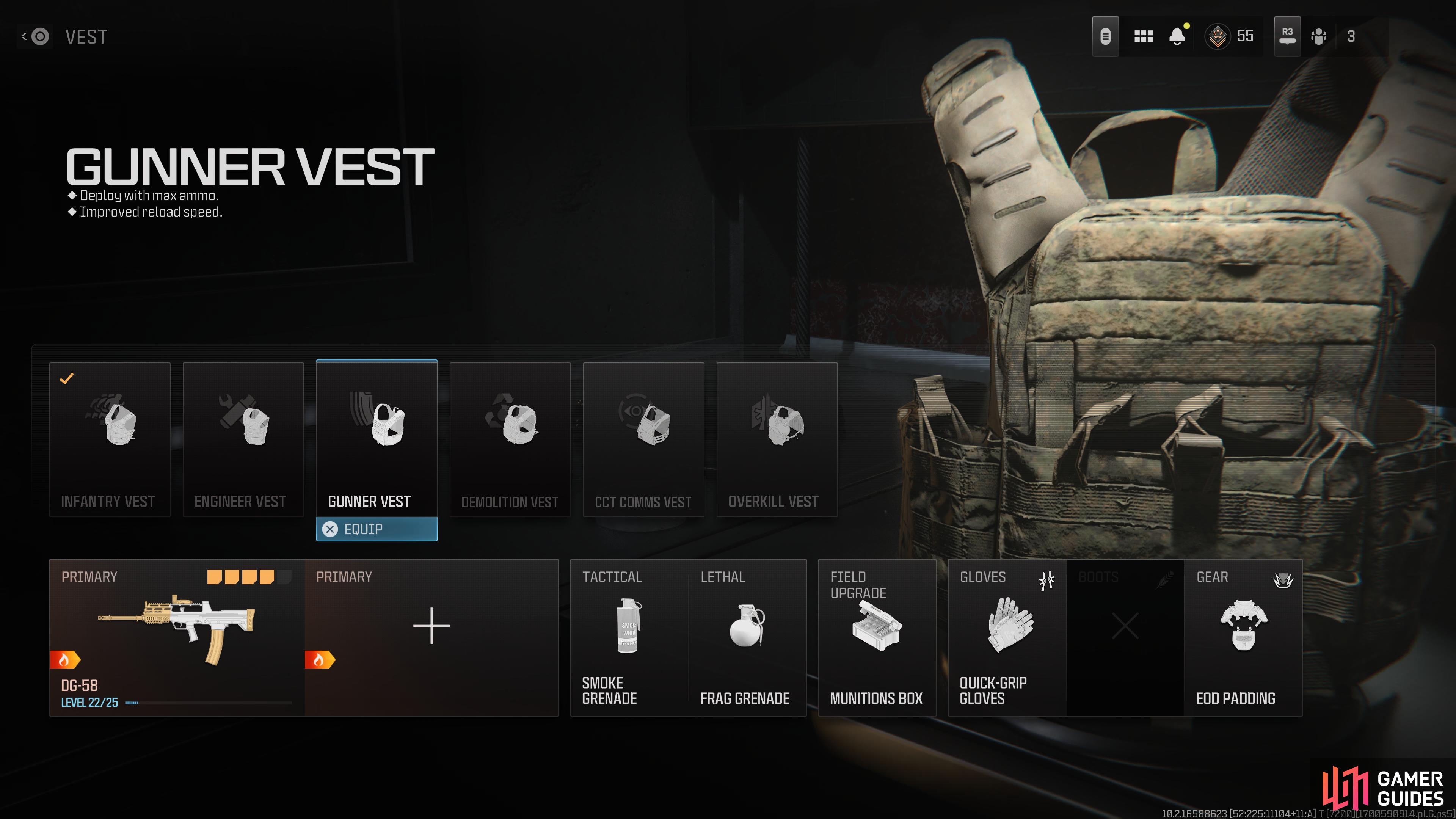 The Gunner Vest and the Overkill Vest will provide you with the Overkill Perk.