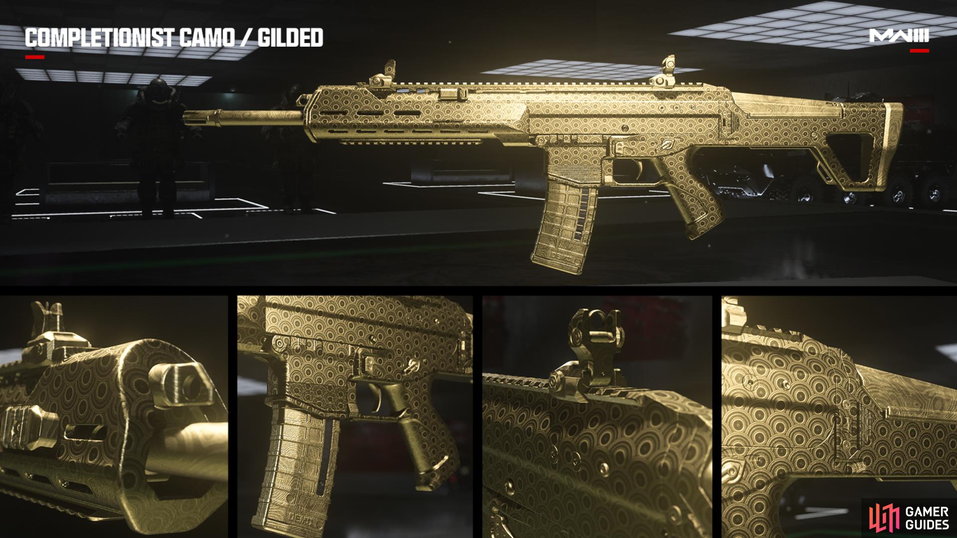 Gilded is a new patterned take on traditional Gold Camo. Image via Activision.