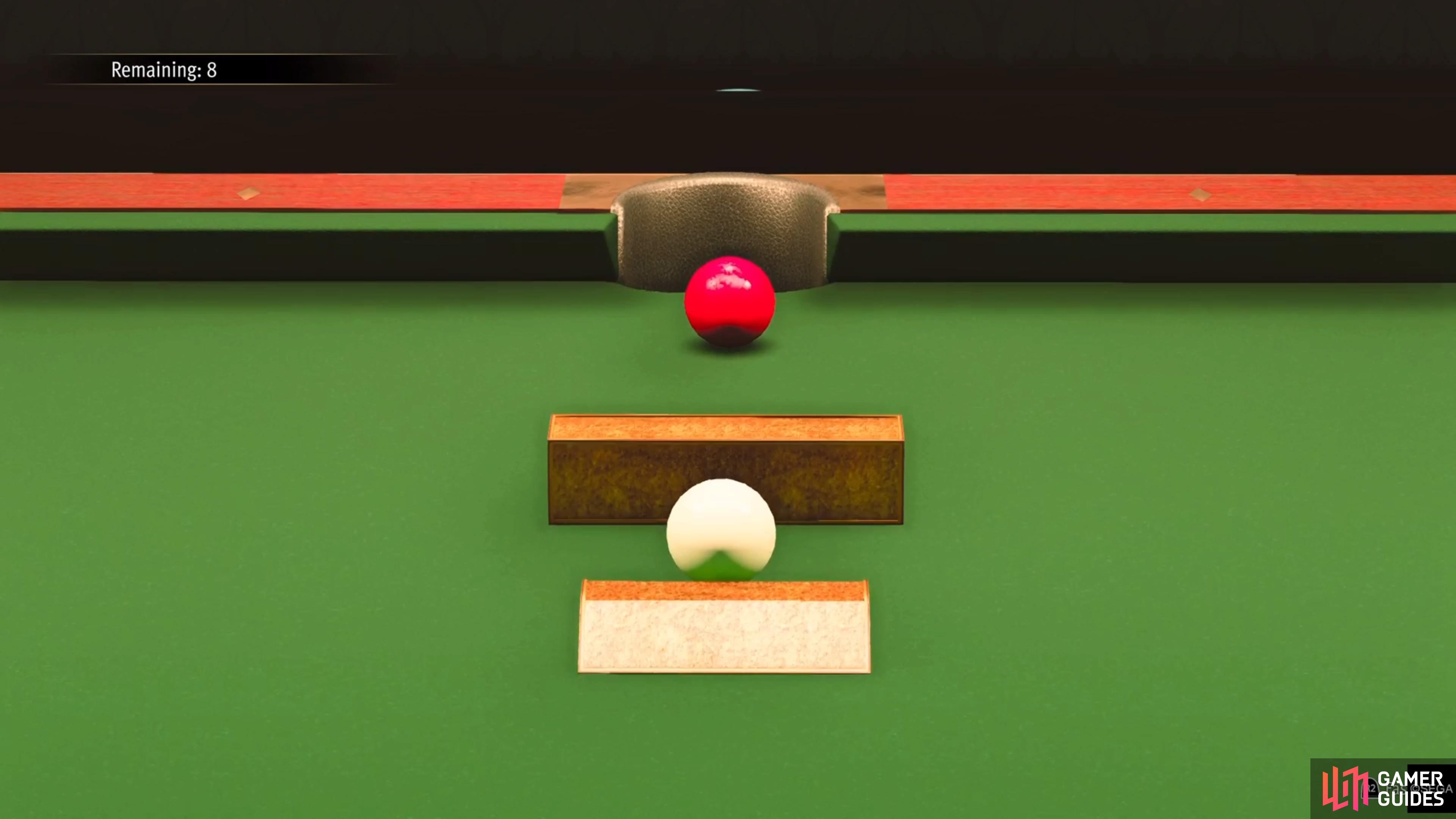 Hitting the cue ball too soft will cause it to barely go over the ramp.