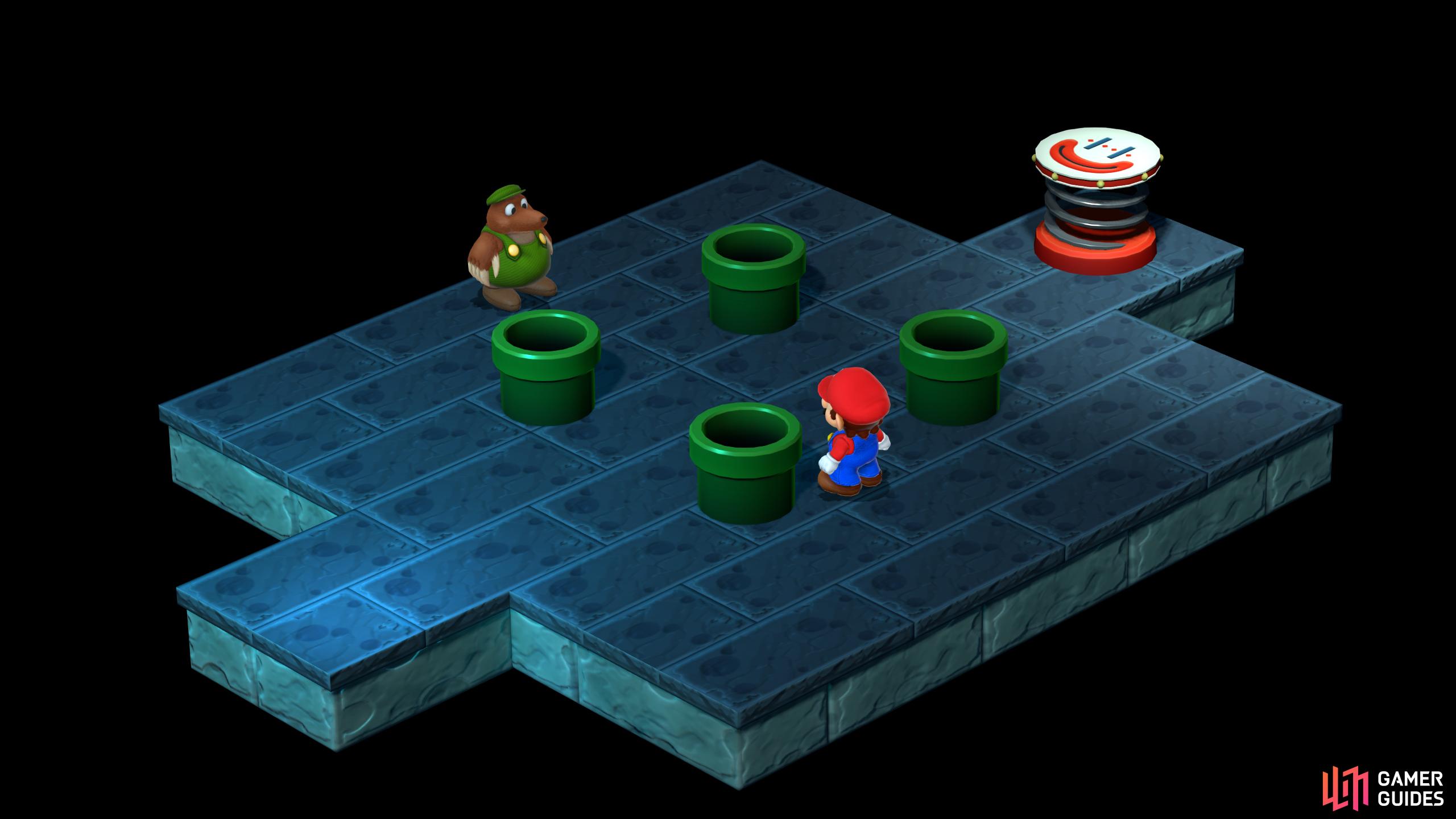 Goomba-Thump is a minigame that can be found in the Pipe Vault area.