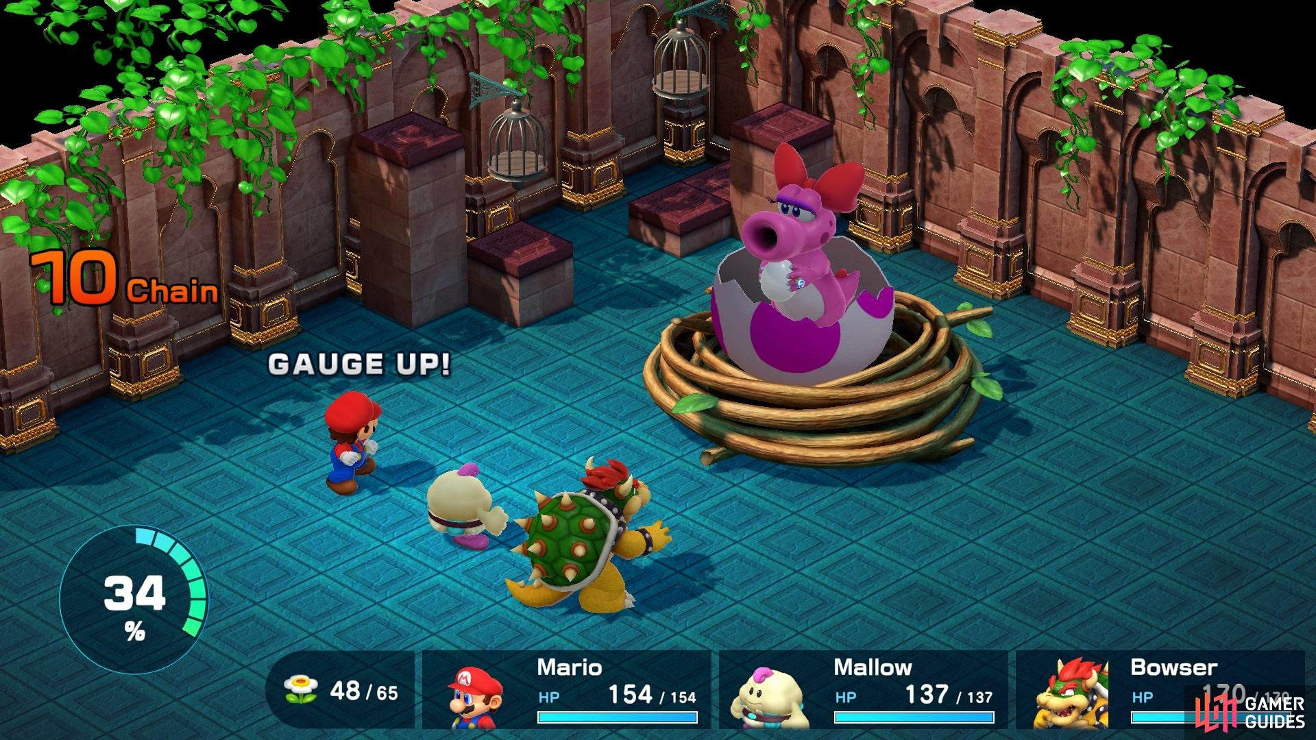 Once Birdo hatches she will use eggs to attack the party.