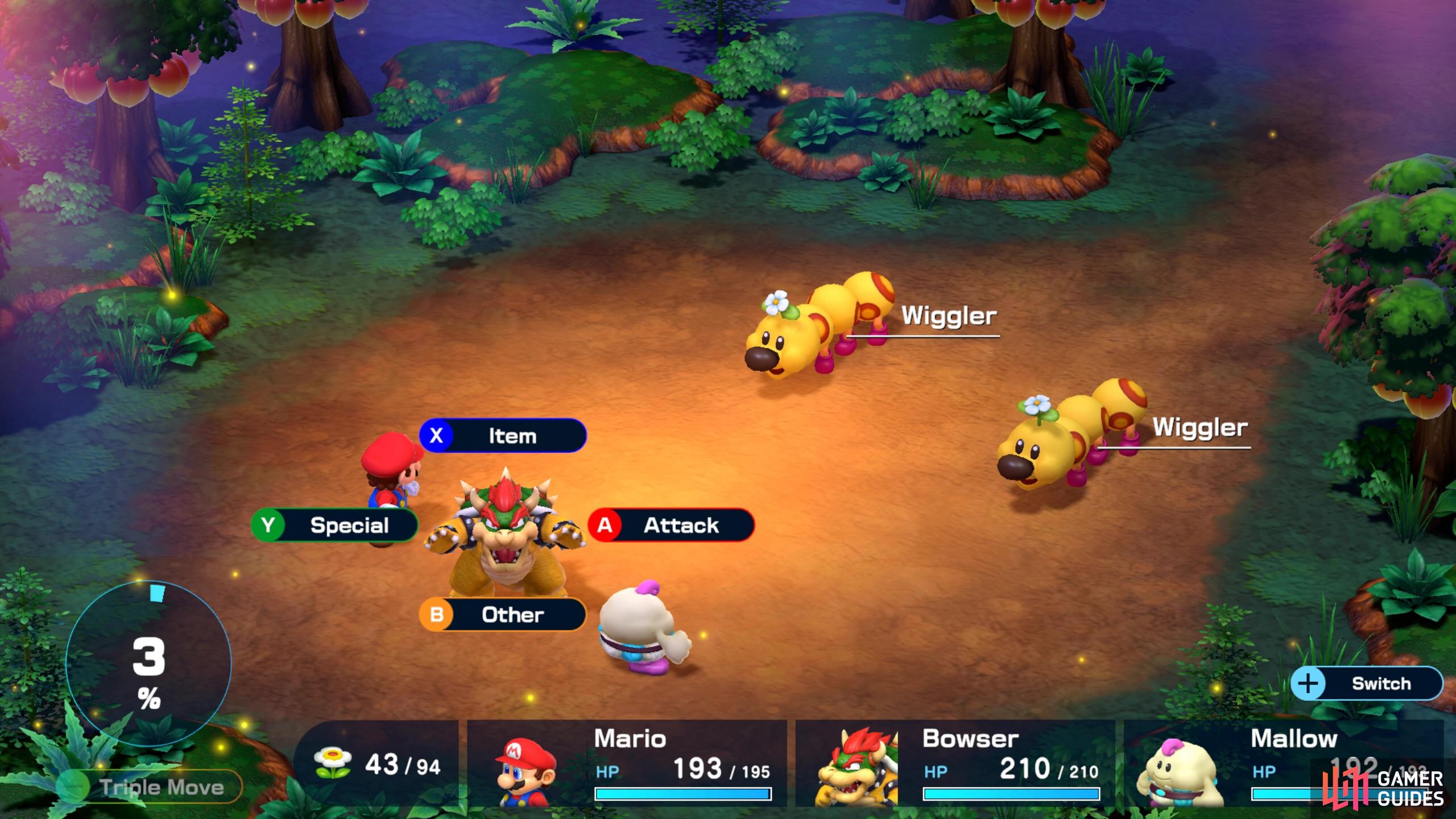 Bowser is the final team member you can recruit and he has a few special attacks up his sleeve!