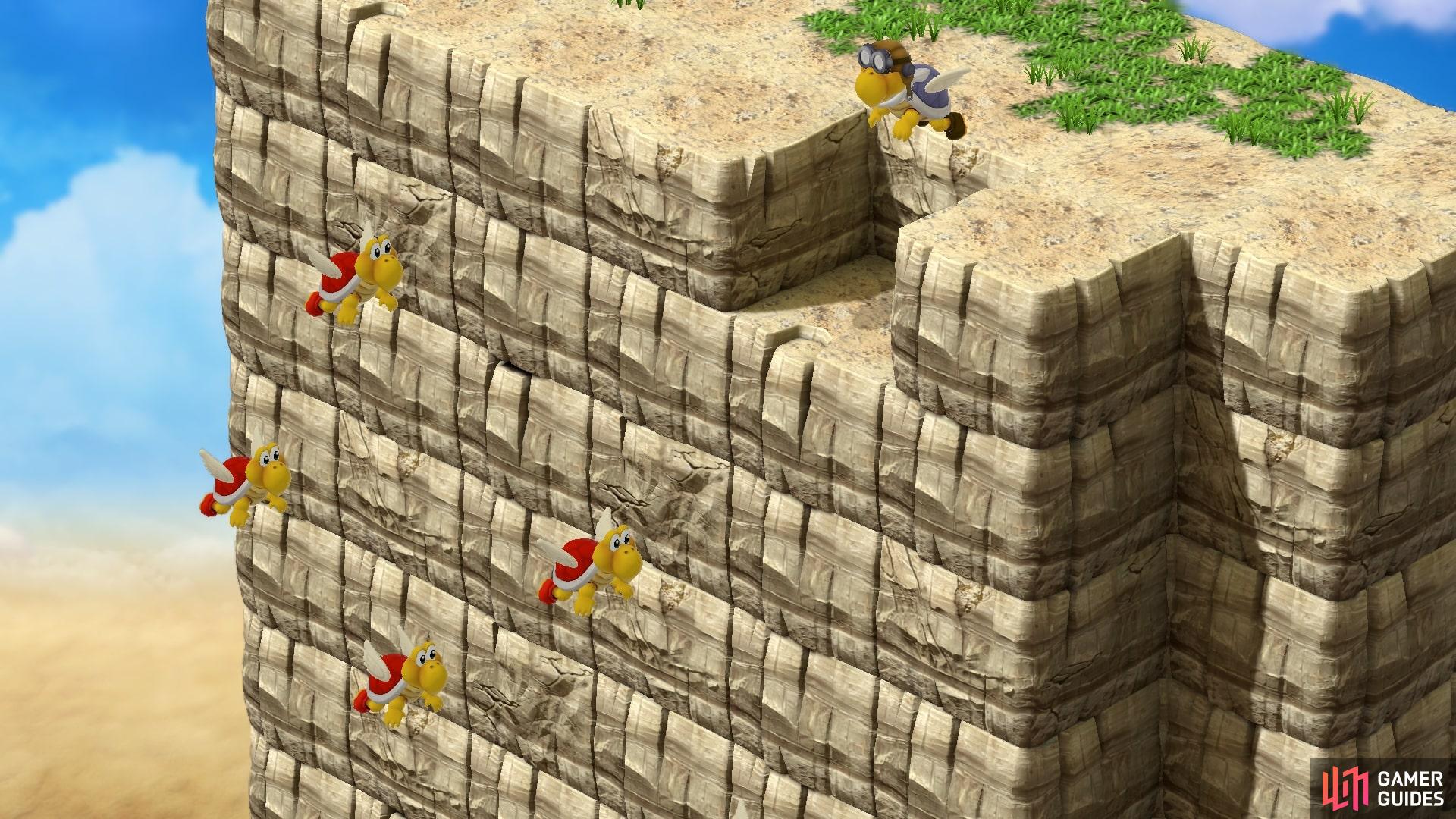 Reed Koopas will file out to give you a way to climb up the steep cliff to Sergeant Flutter.