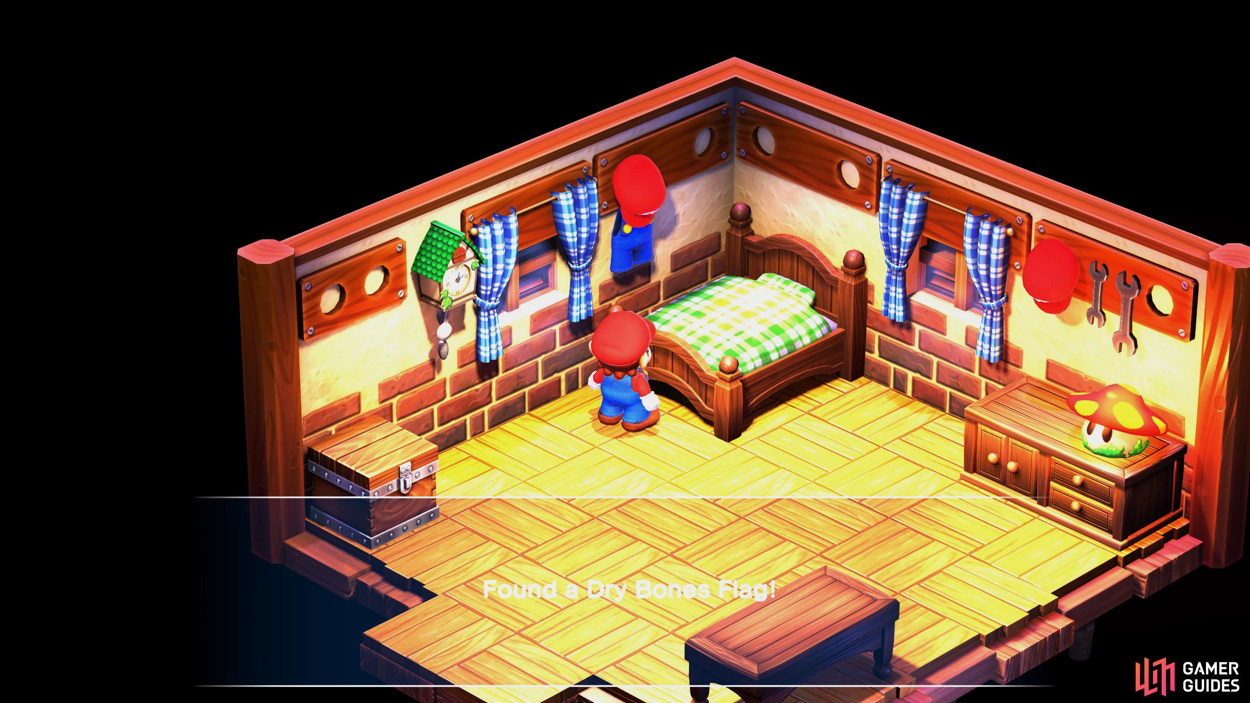 Well, the bed in Mario's Pad is green, why not check there?