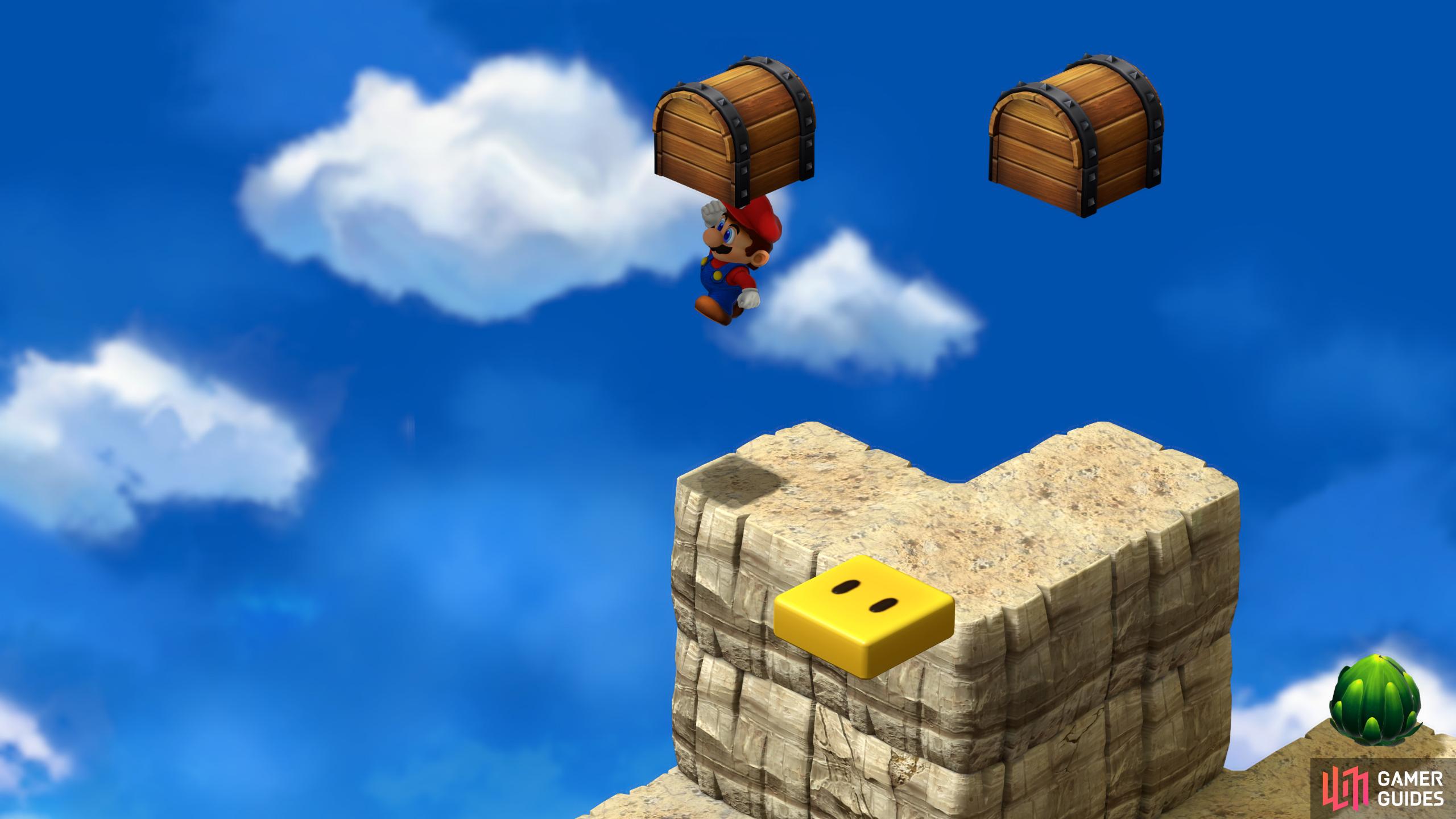 Hidden Treasure 2: You'll need to reveal the yellow platform first before using the cannon again to reach the highest ledge.