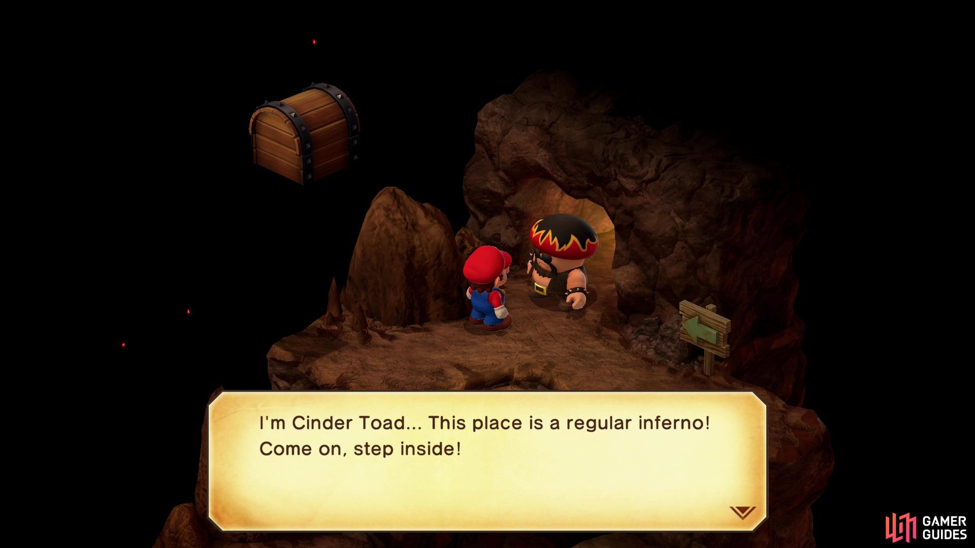 en route to meeting a rather rad toad - Cinder Toad.