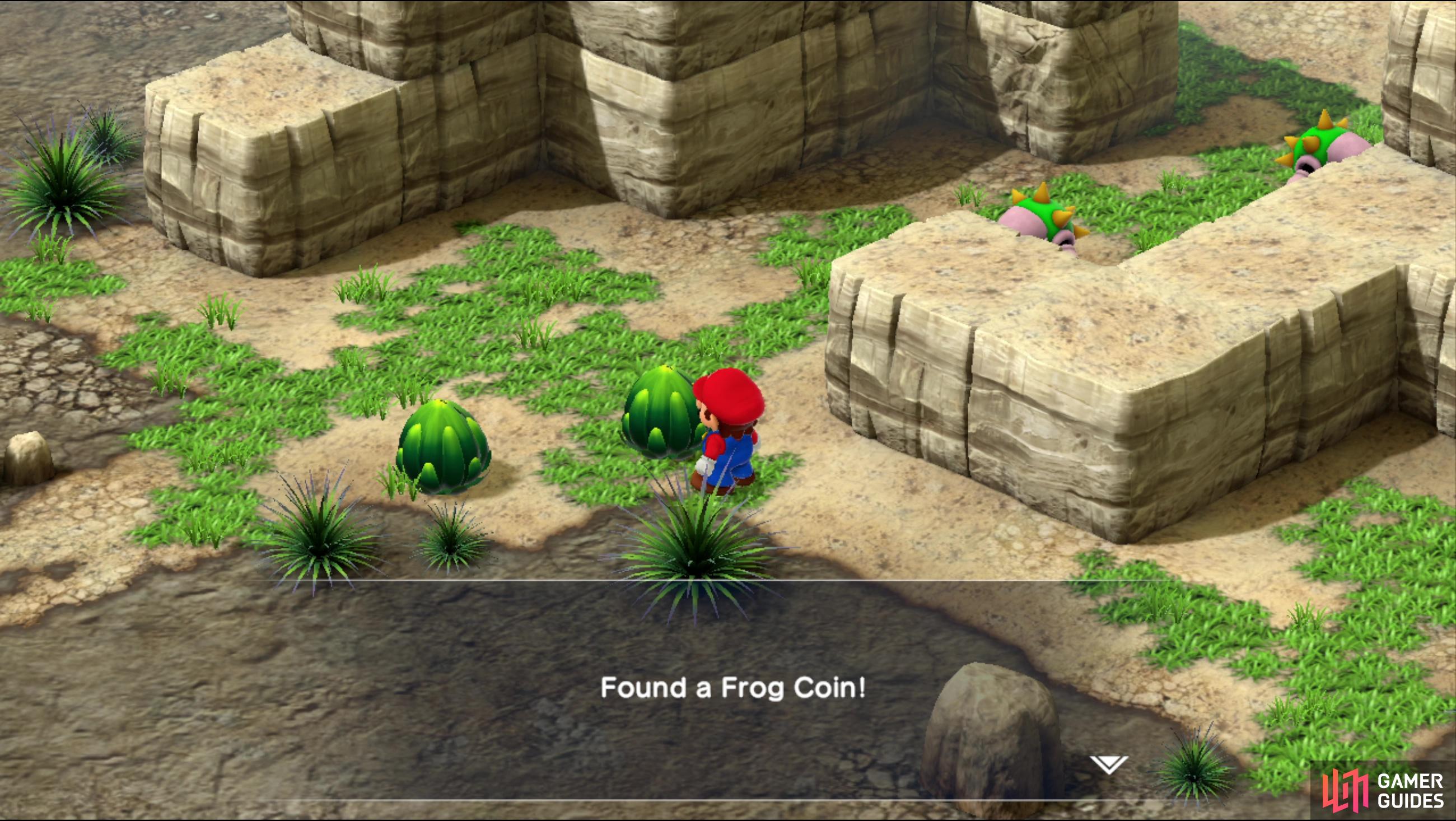 Search a plant to find a Frog Coin,