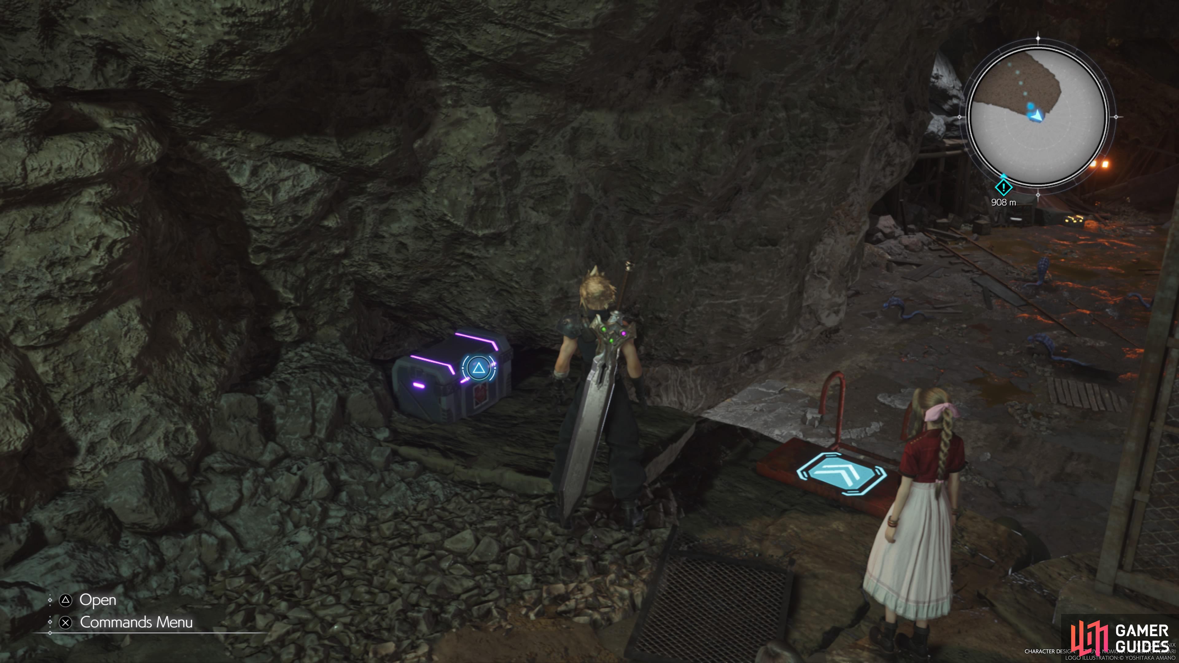 This purple chest right by the ladder will contain the Sylph Gloves for Tifa.