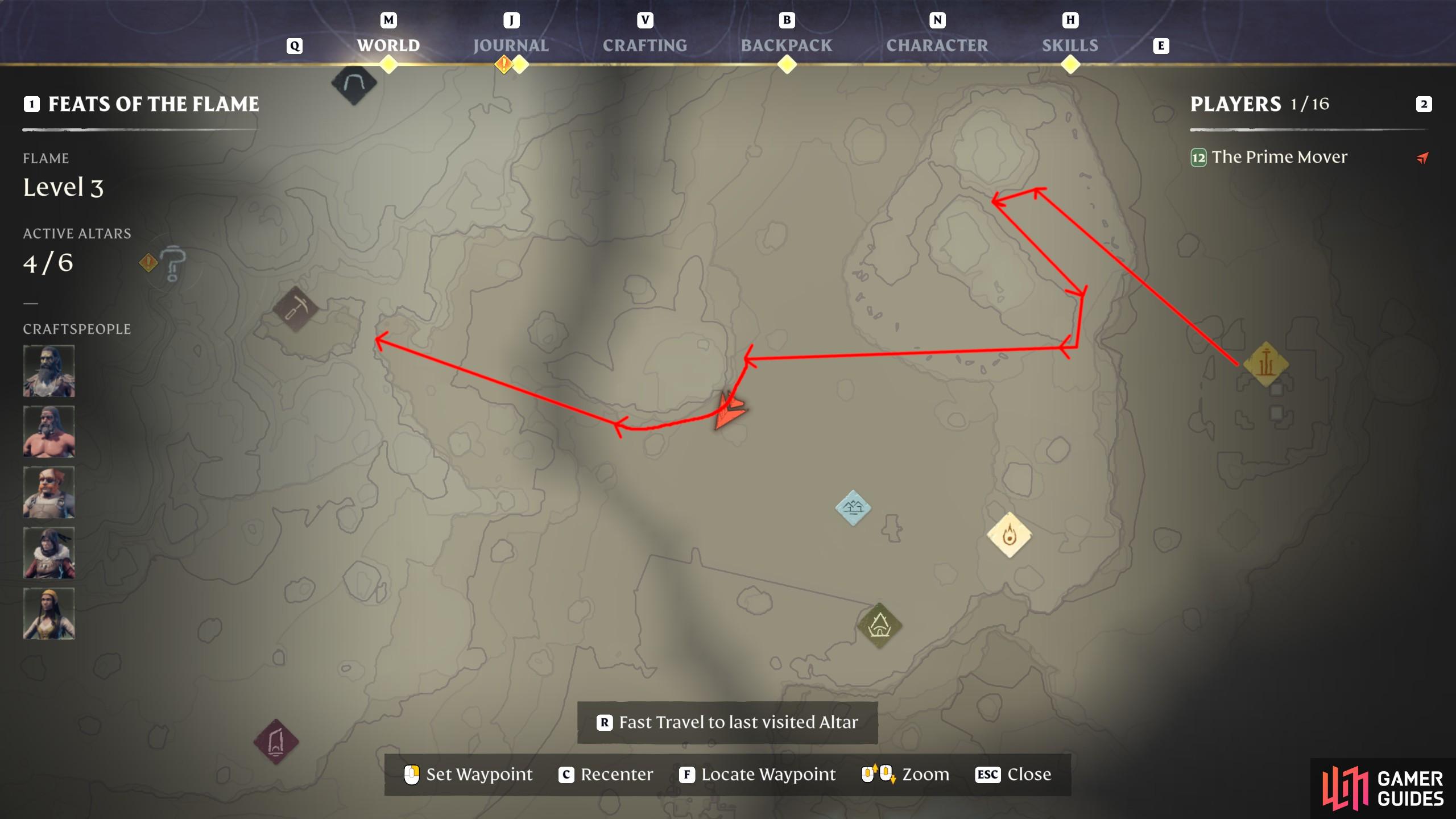 Follow this route from the Revelwood Spire to the large mine POI for a mixture of Cooper, Clay and combat XP sources.