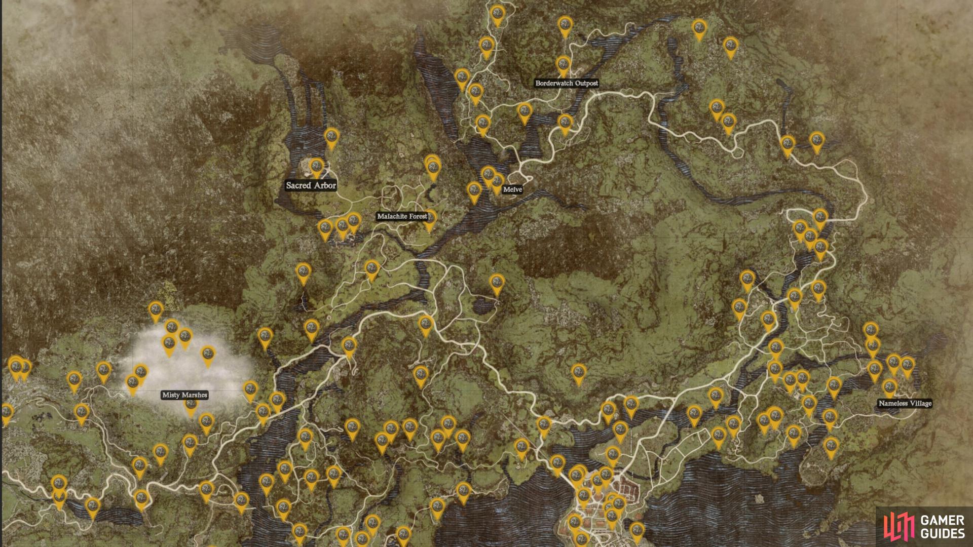 This map will assist you with finding all Seeker’s Tokens in Dragon’s Dogma 2.