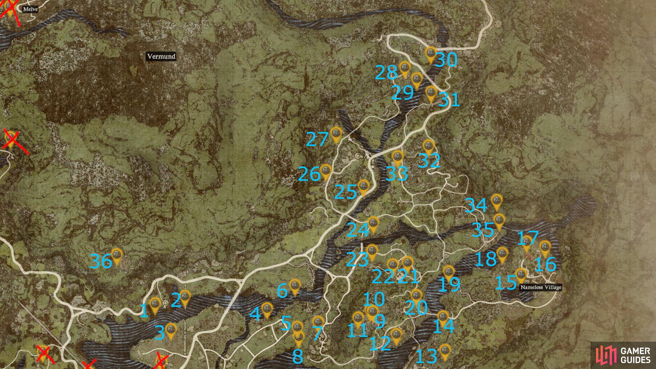 Here are all the southeast Vermund region Seeker’s Token locations you can find.