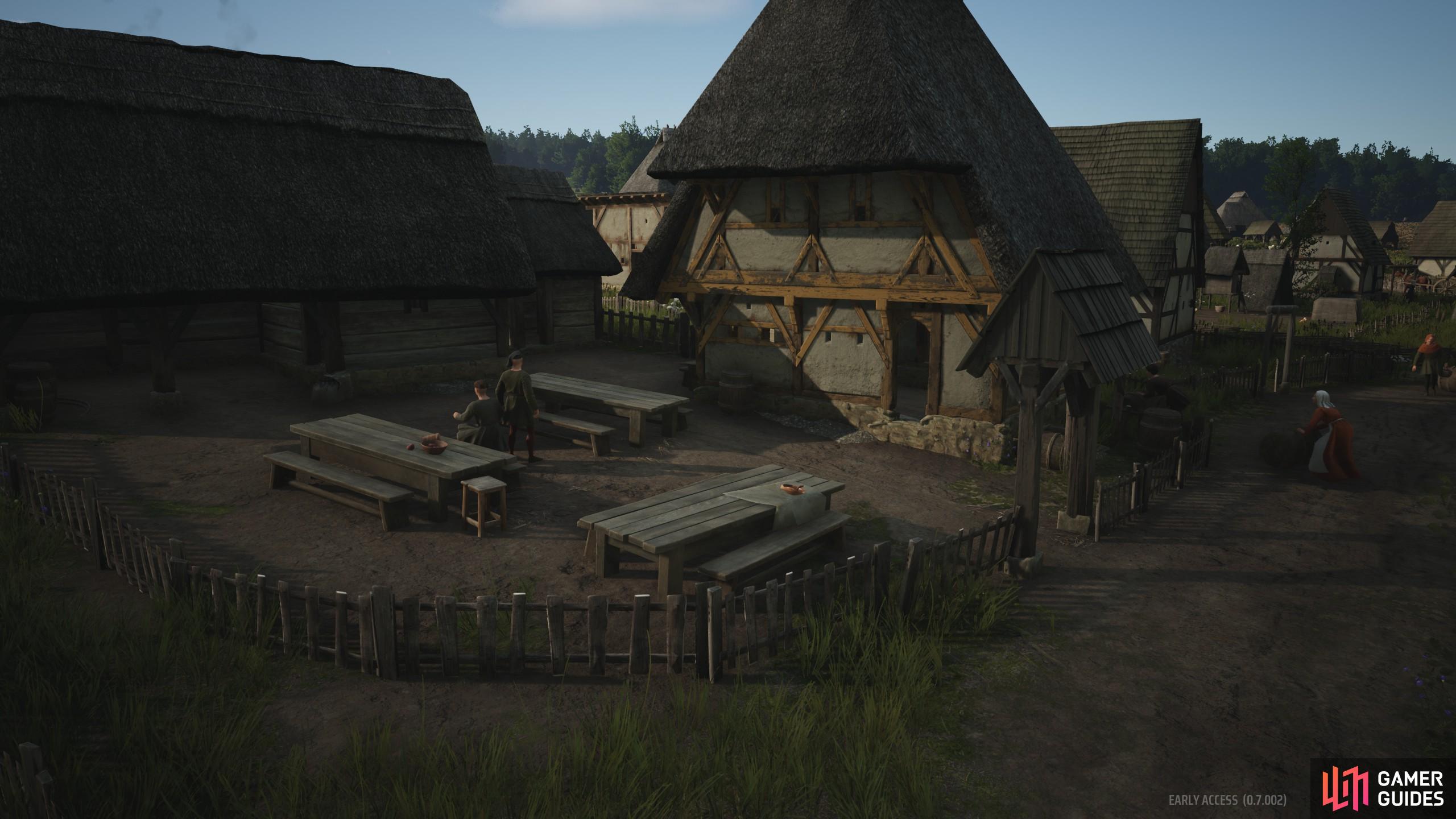 The tavern fixes your lack of entertainment issues in Manor Lords.