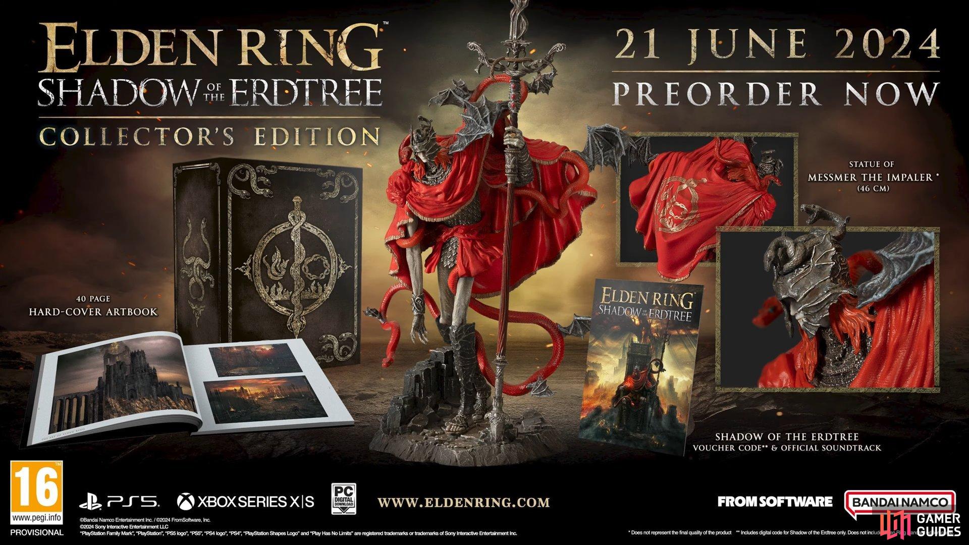 The Elden Ring Shadow of the Erdtree Collector’s Edition is a pricey, but amazing looking version of the game!
